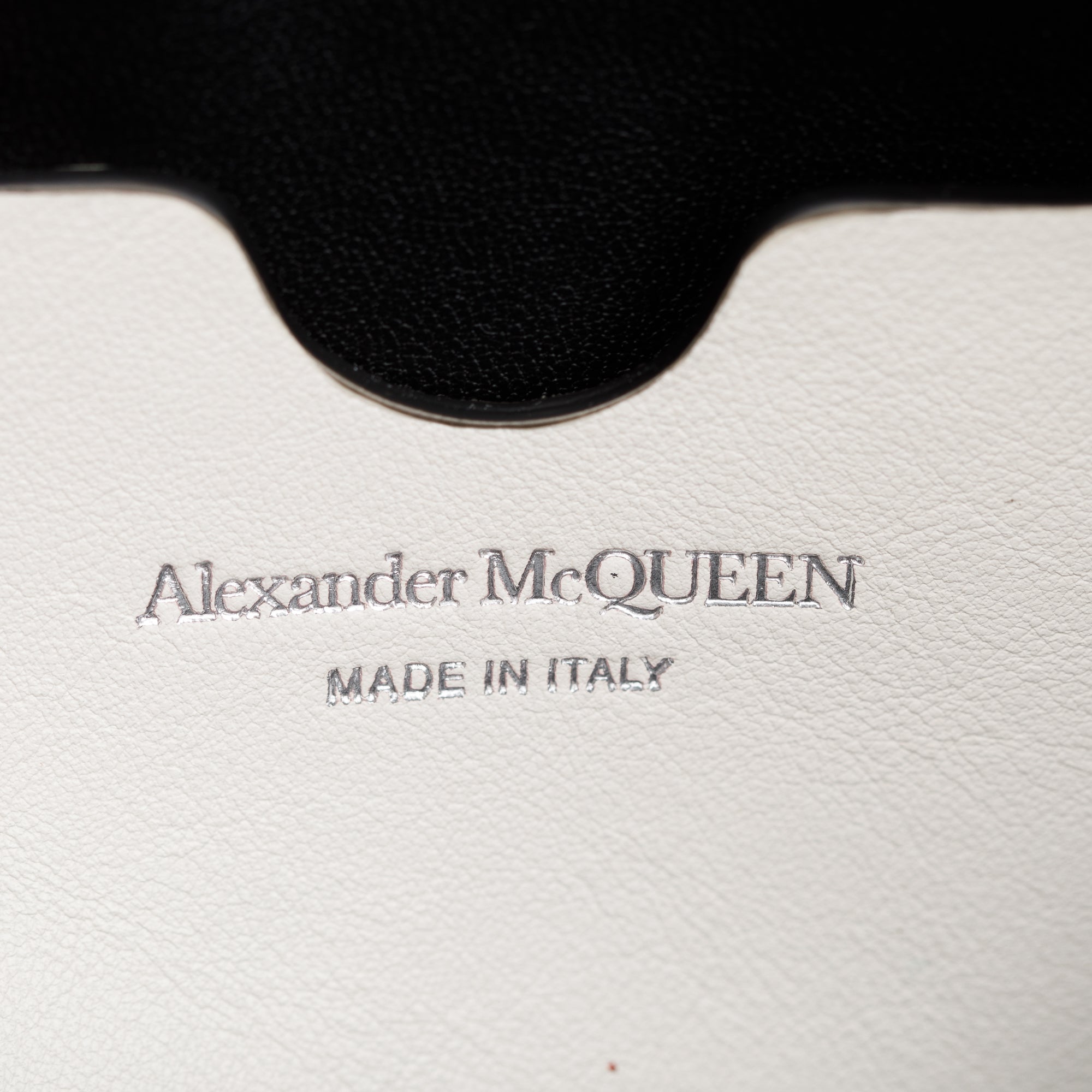 Alexander McQueen White Leather Logo Zip Pouch