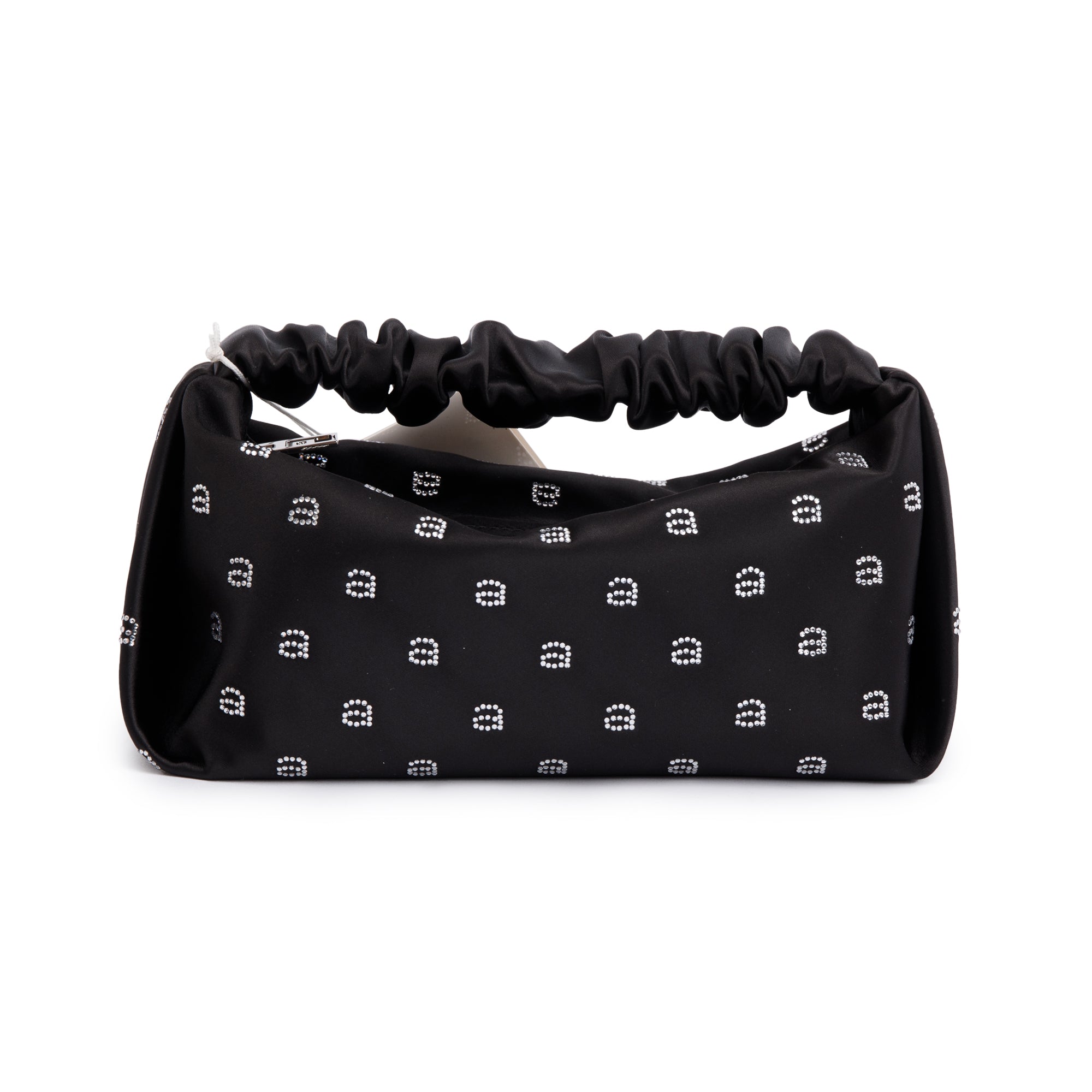 Alexander Wang Black Satin Crystal Scrunchie Mini Bag w/ Box