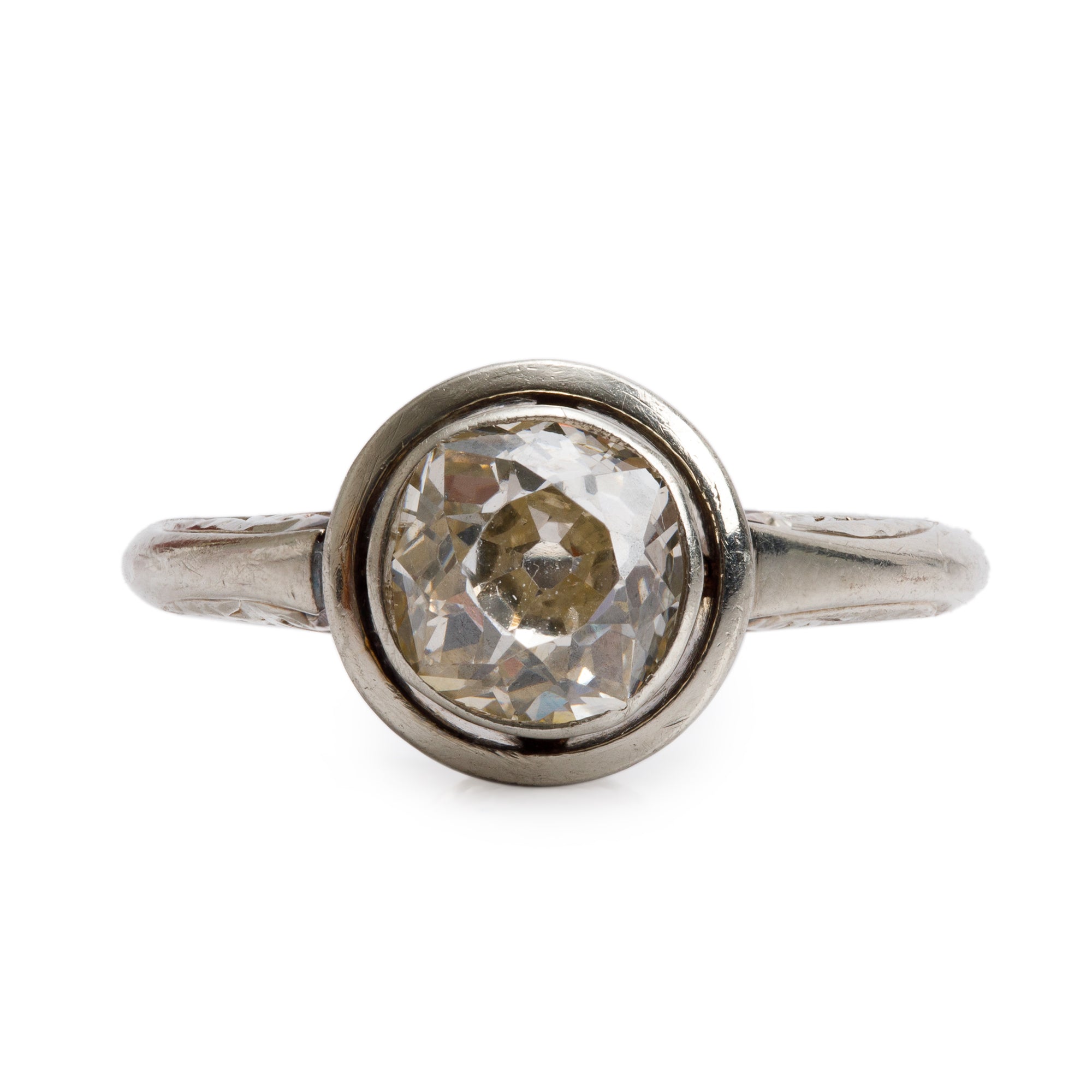 Antique 14k White Gold 1.23 ct. Diamond Solitaire Ring, Size 6