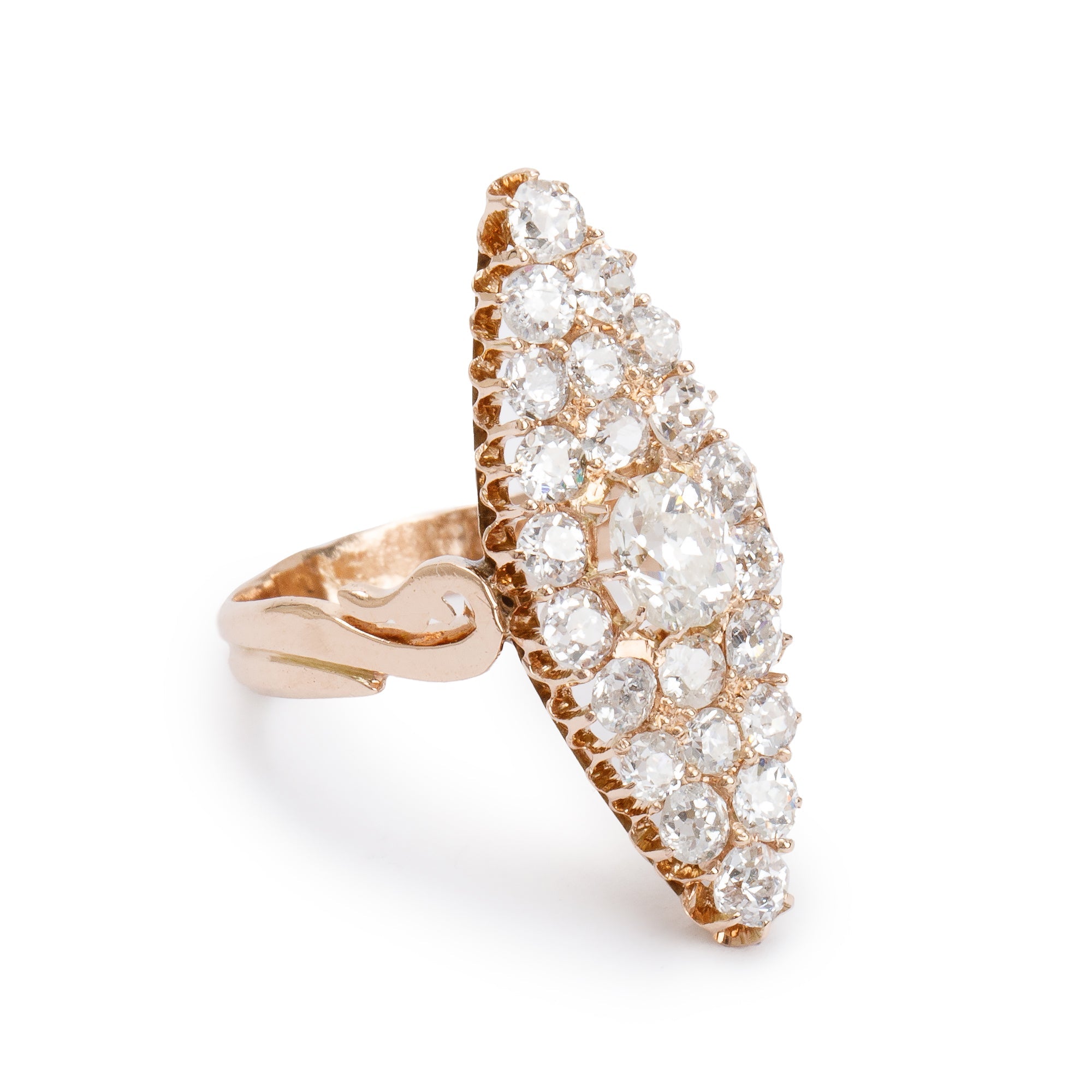 Antique 18k Yellow Gold Diamond Ring, Size 8