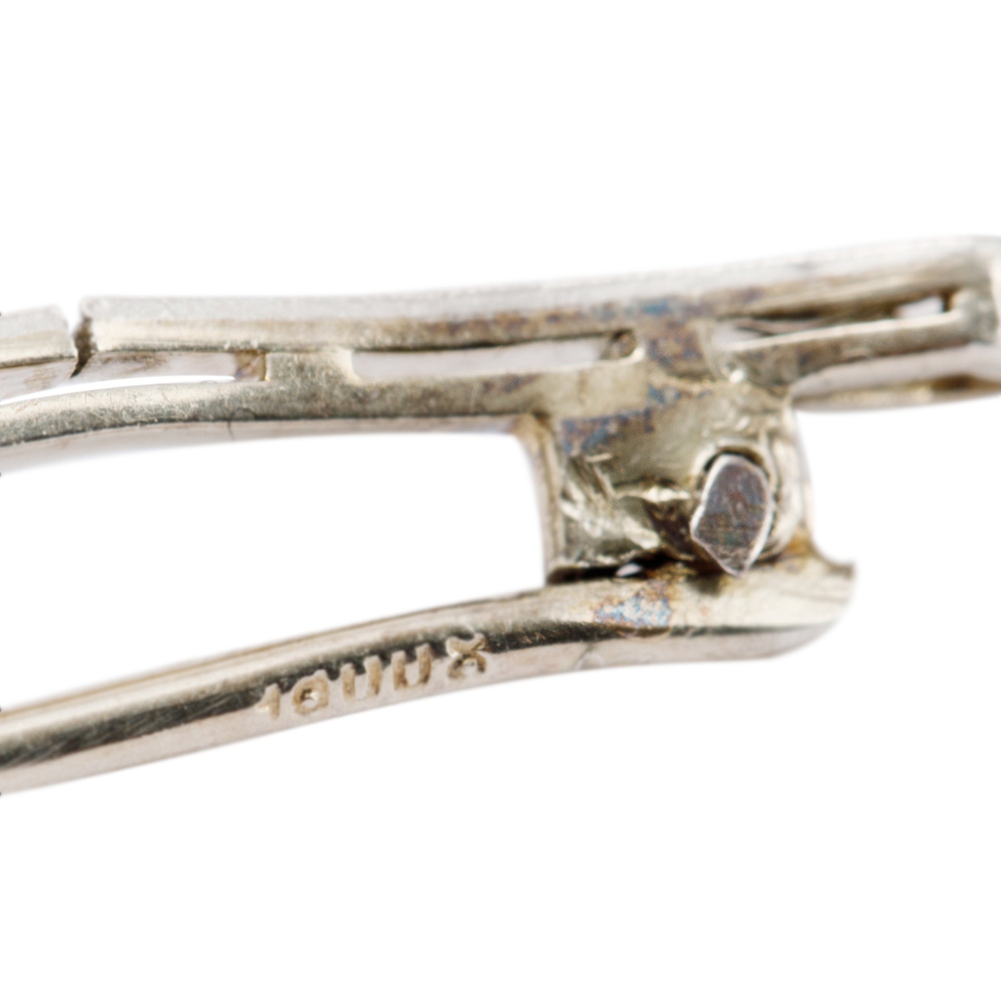 Antique Platinum & 18k White Gold Diamond Filigree Brooch