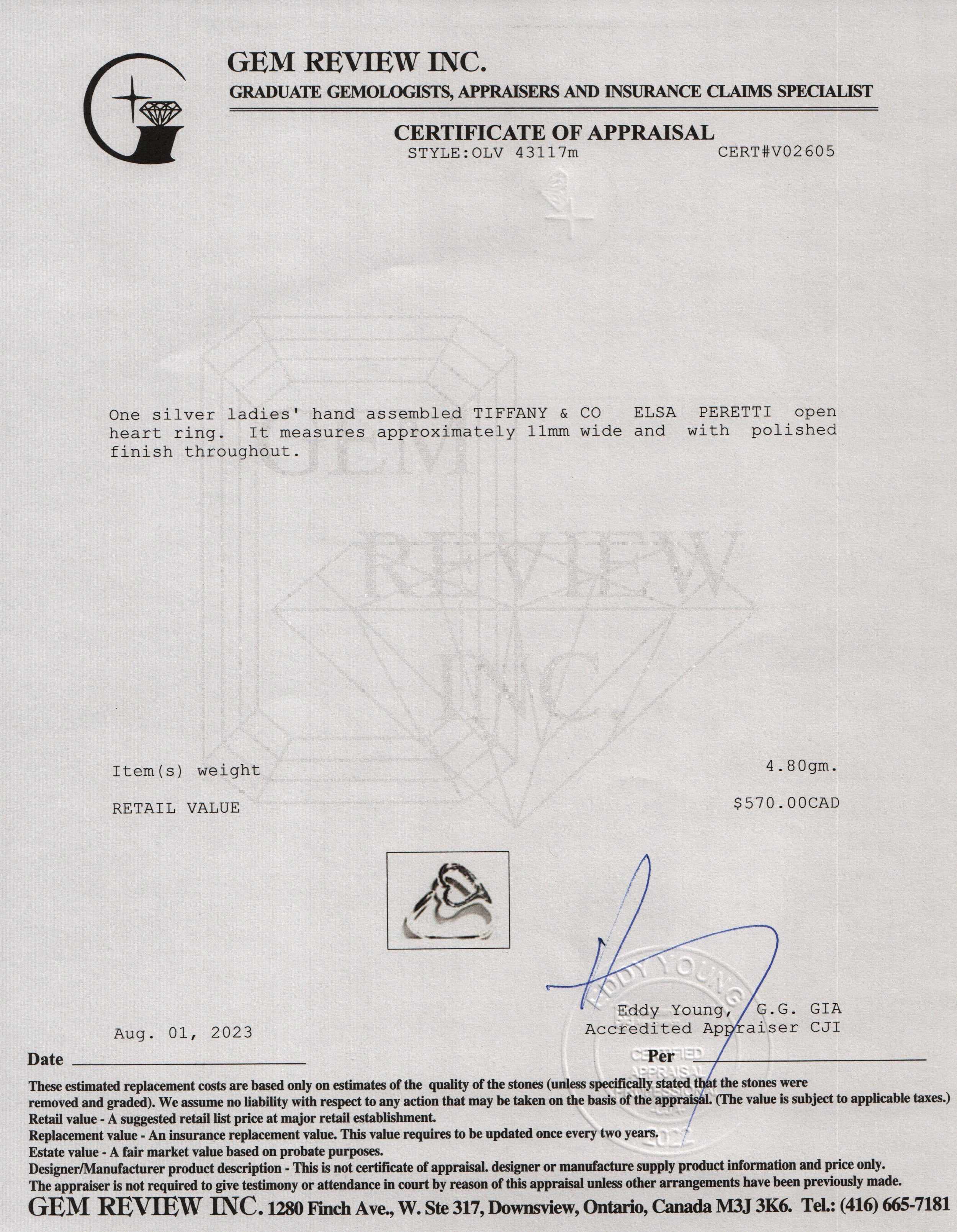 Tiffany & Co. Elsa Peretti Open Heart Ring