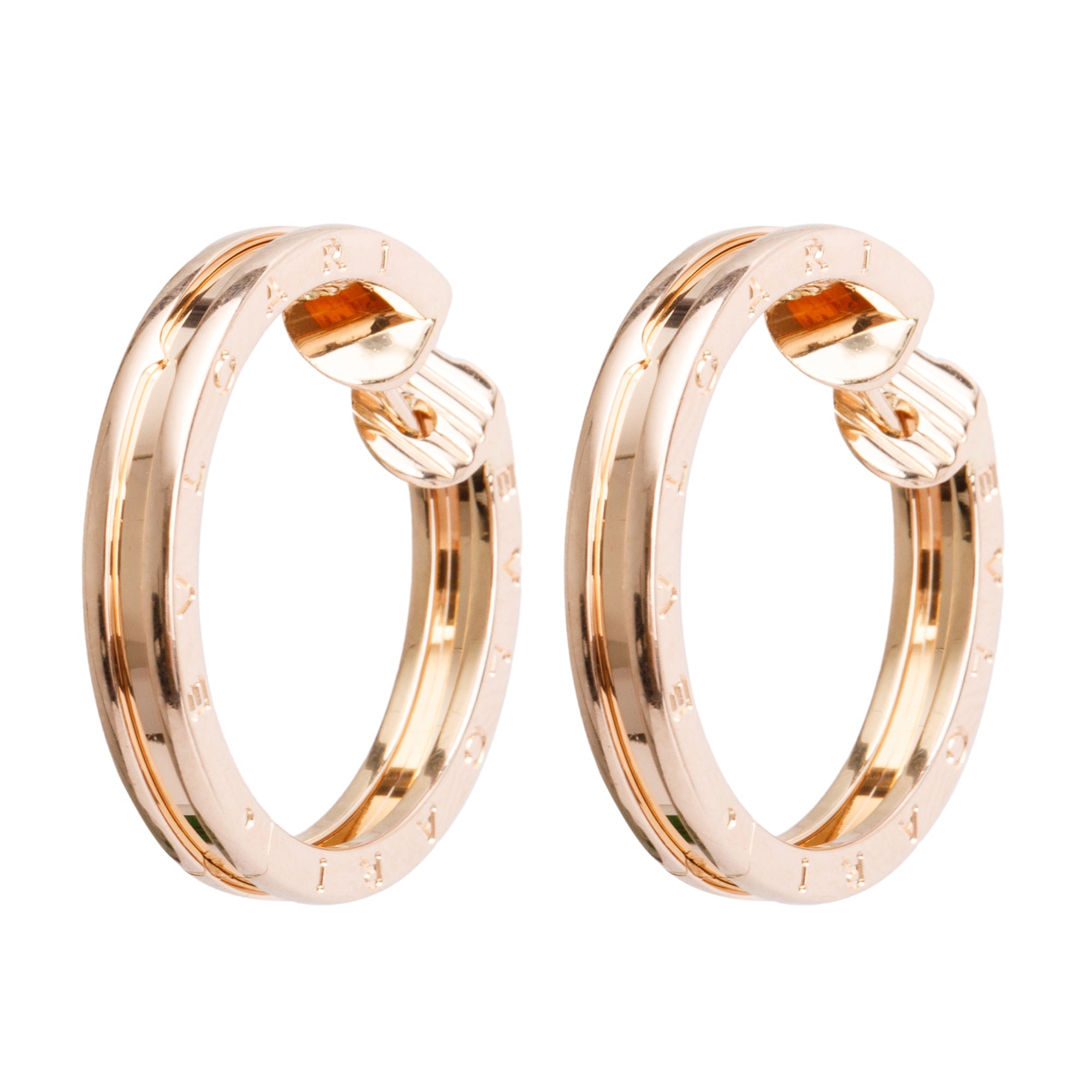 BVLGARI 18k Rose Gold B.Zero1 Hoop Earrings