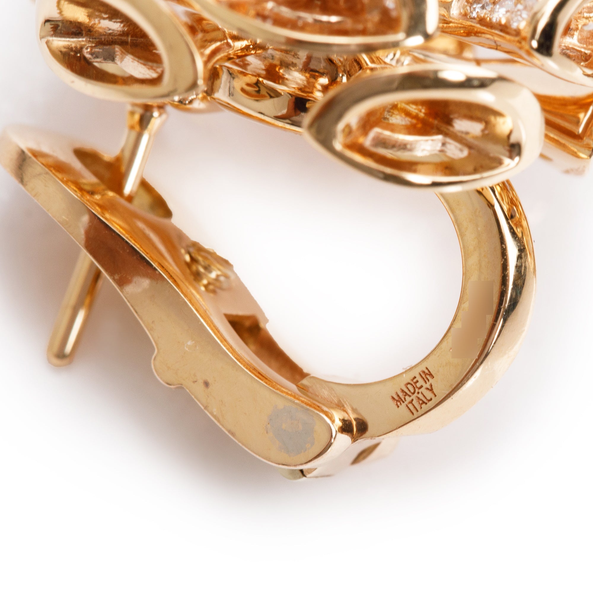 BVLGARI 18k Rose Gold Diva's Dream Diamond Flower Earrings w/ Box