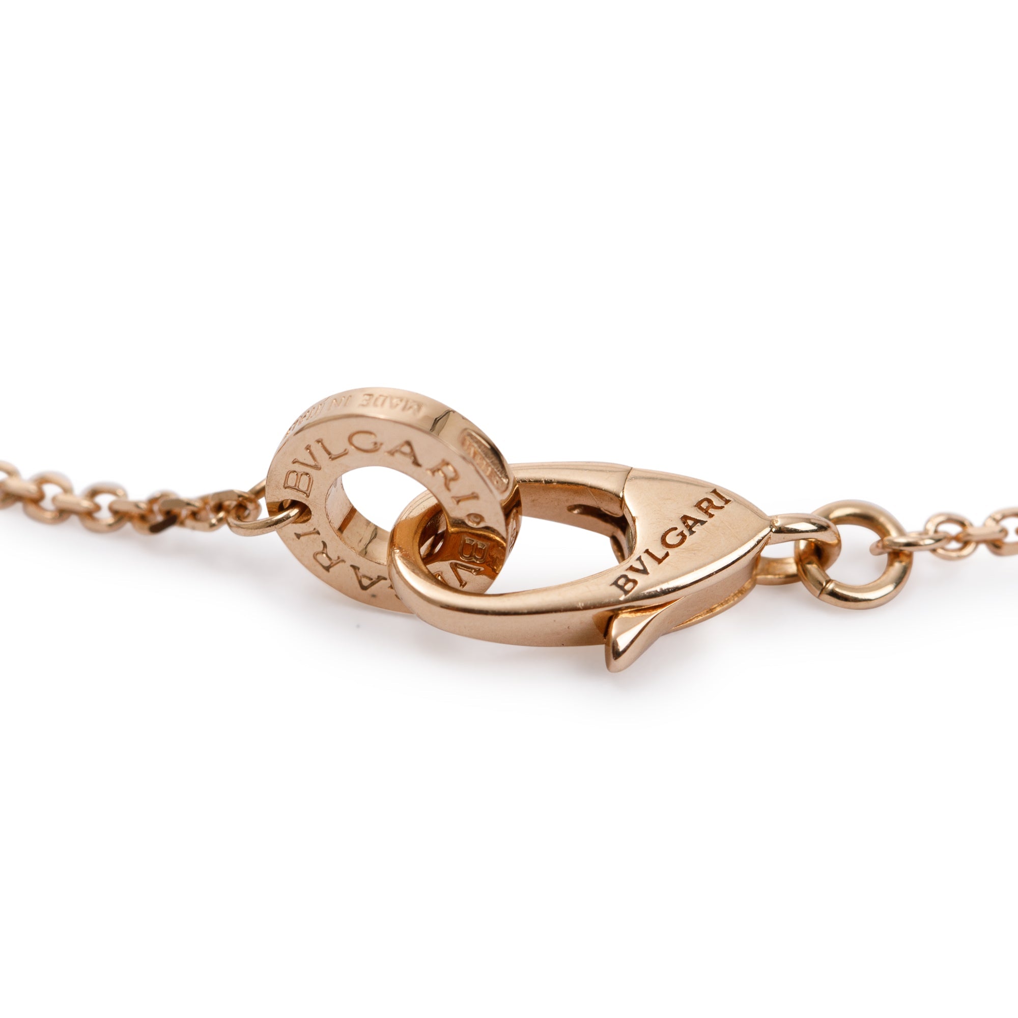 BVLGARI 18k Rose Gold Mother of Pearl & Diamond Diva's Dream Pendant Necklace w/ Box & Certificate