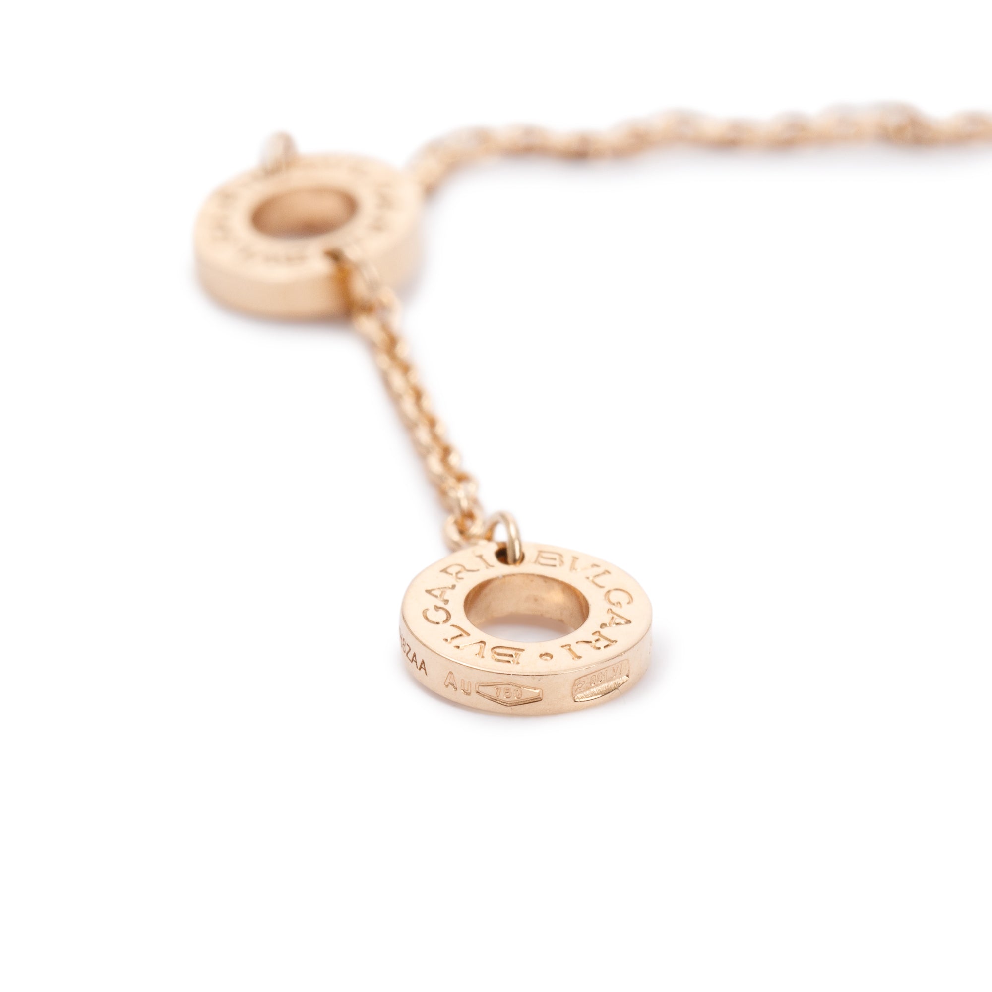 BVLGARI 18k Rose Gold Mother of Pearl & Diamond Diva's Dream Pendant Necklace w/ Box & Certificate