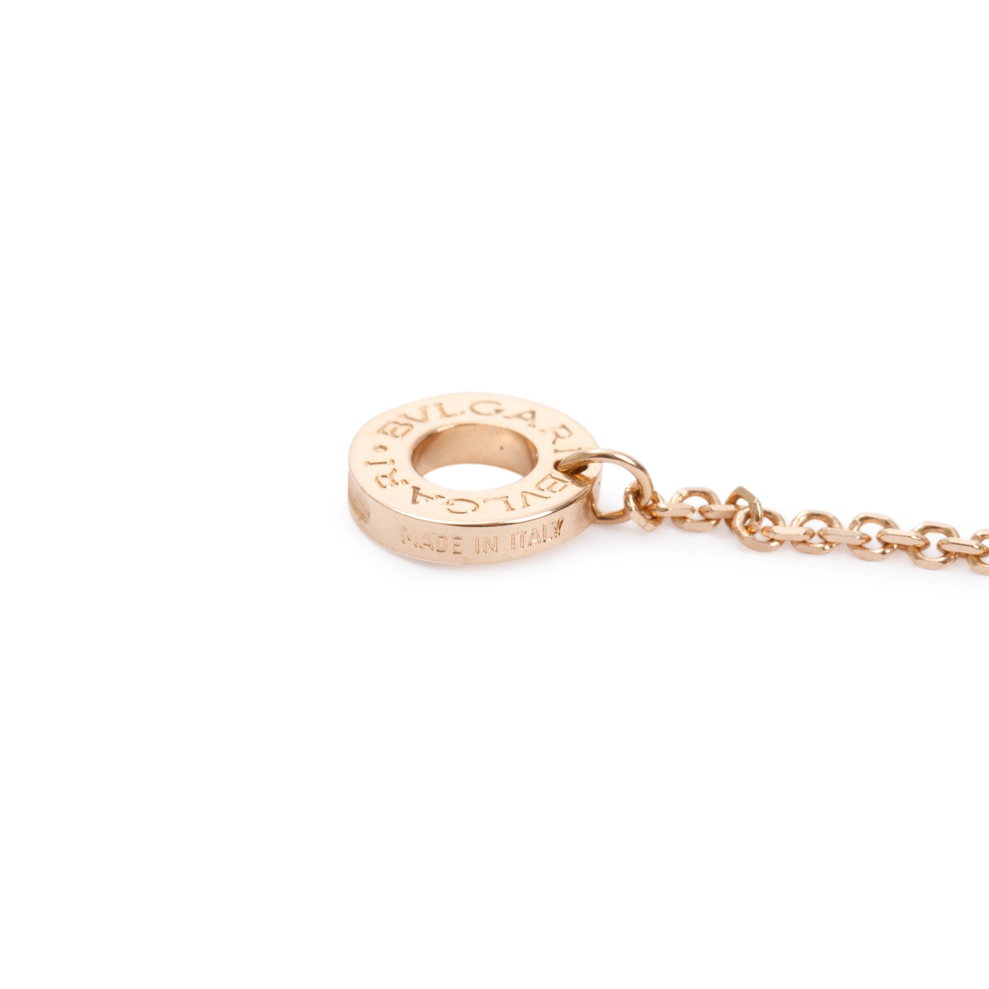 BVLGARI 18k Rose Gold Mother of Pearl & Diamond Diva's Dream Pendant Necklace w/ Box & Certificate
