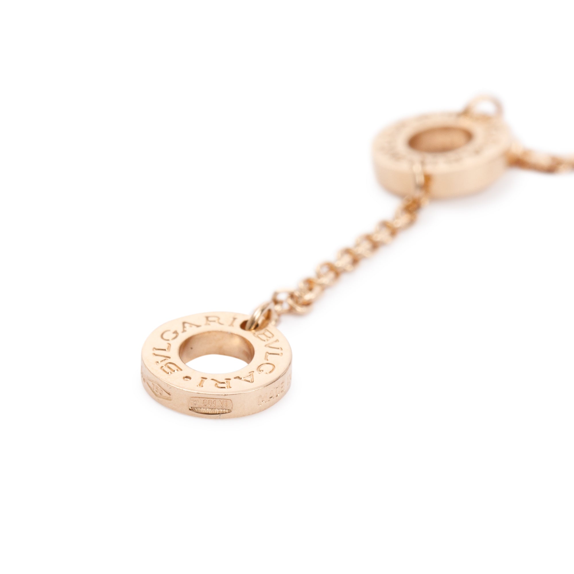 BVLGARI 18k Rose Gold Mother of Pearl & Diamond Diva's Dream Pendant Necklace w/ Box & Certificate