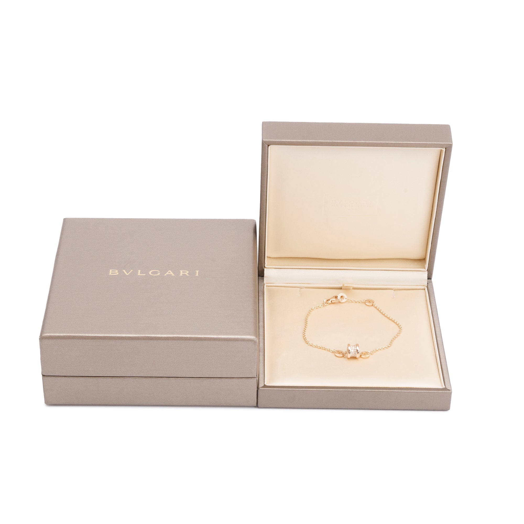 BVLGARI 18k Rose Gold Pave Diamond B.Zero1 Bracelet w/ Box, Receipt & Certificate