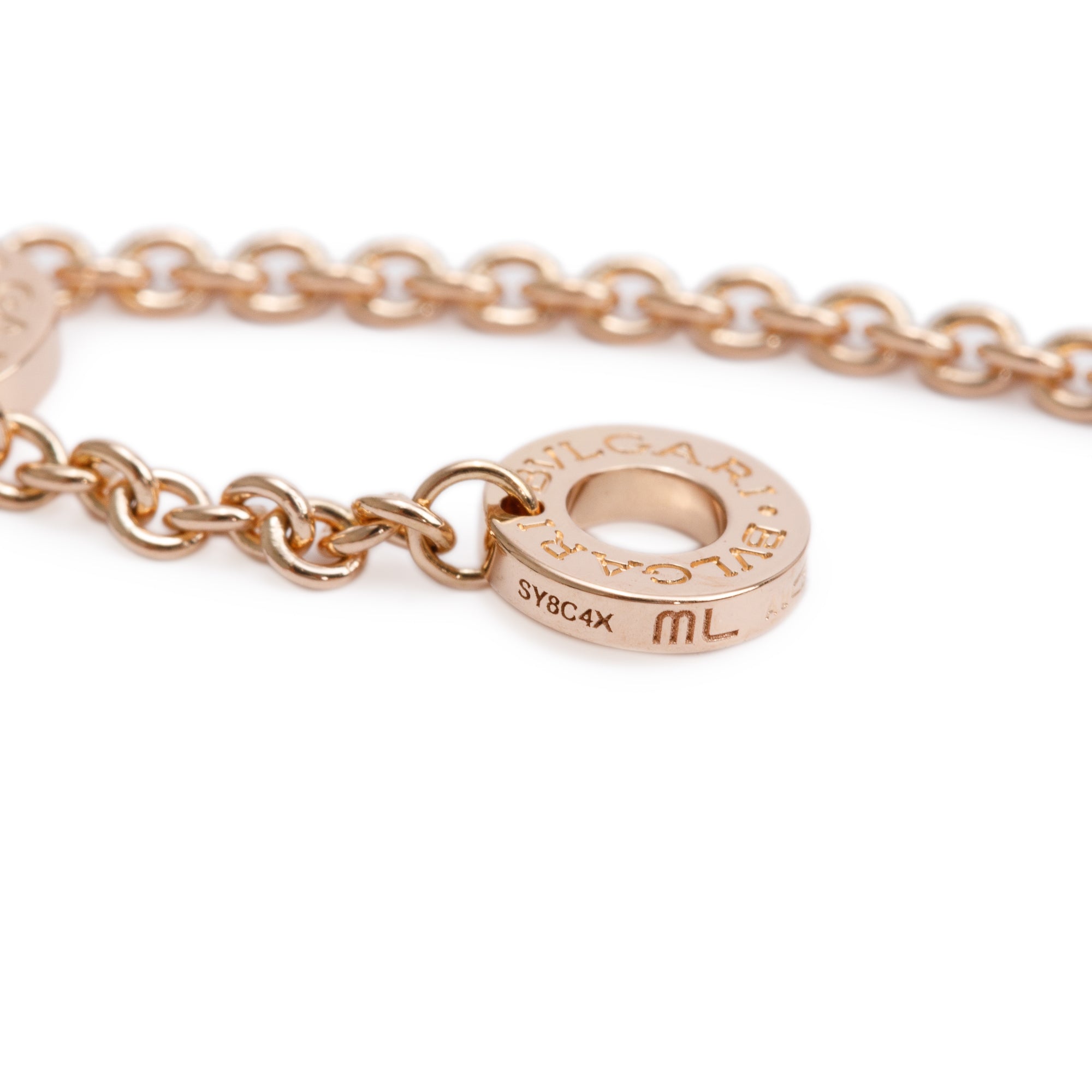 BVLGARI 18k Rose Gold Pave Diamond B.Zero1 Bracelet w/ Box, Receipt & Certificate