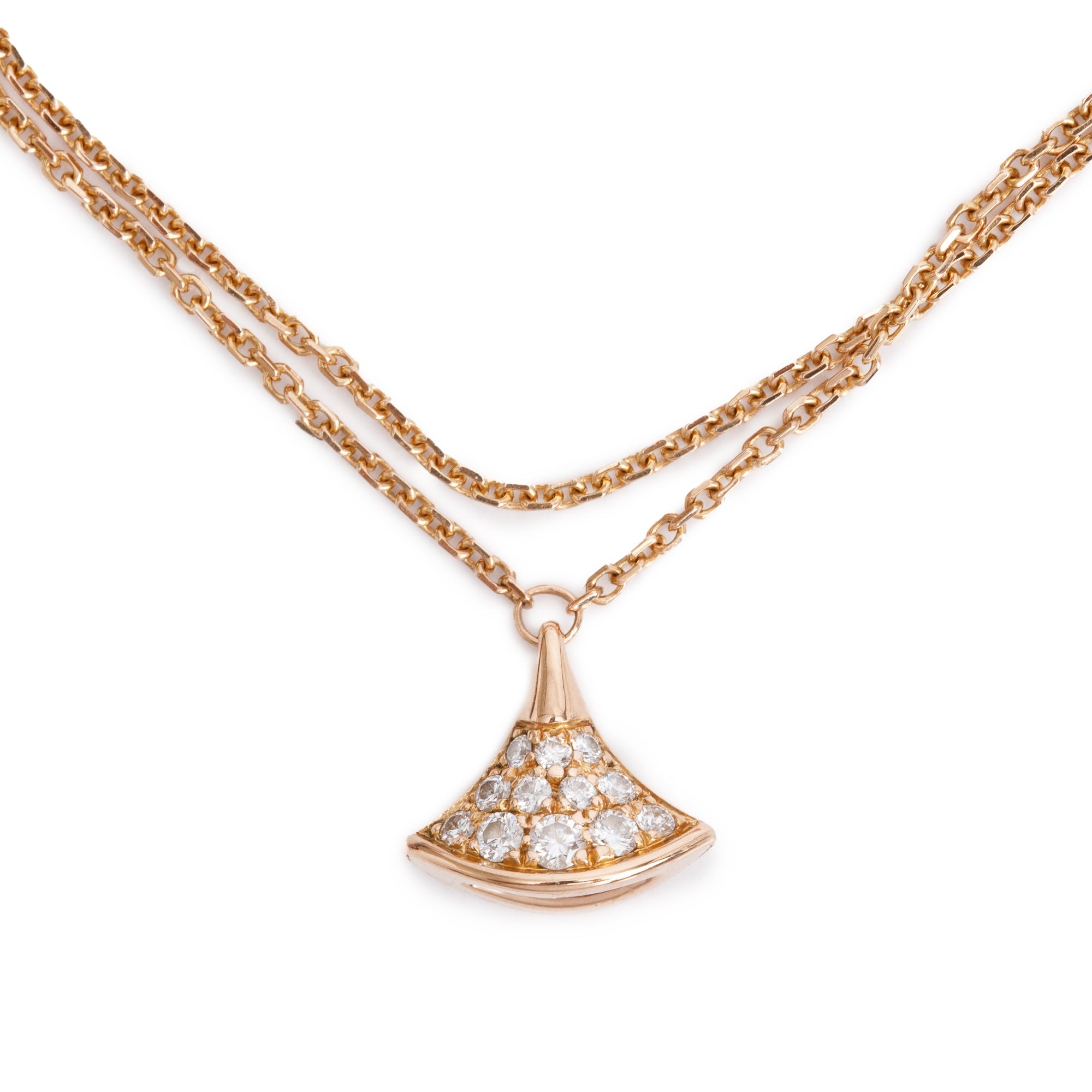 BVLGARI 18k Rose Gold Pave Diamond Diva's Dream Bracelet w/ Box & Certificate