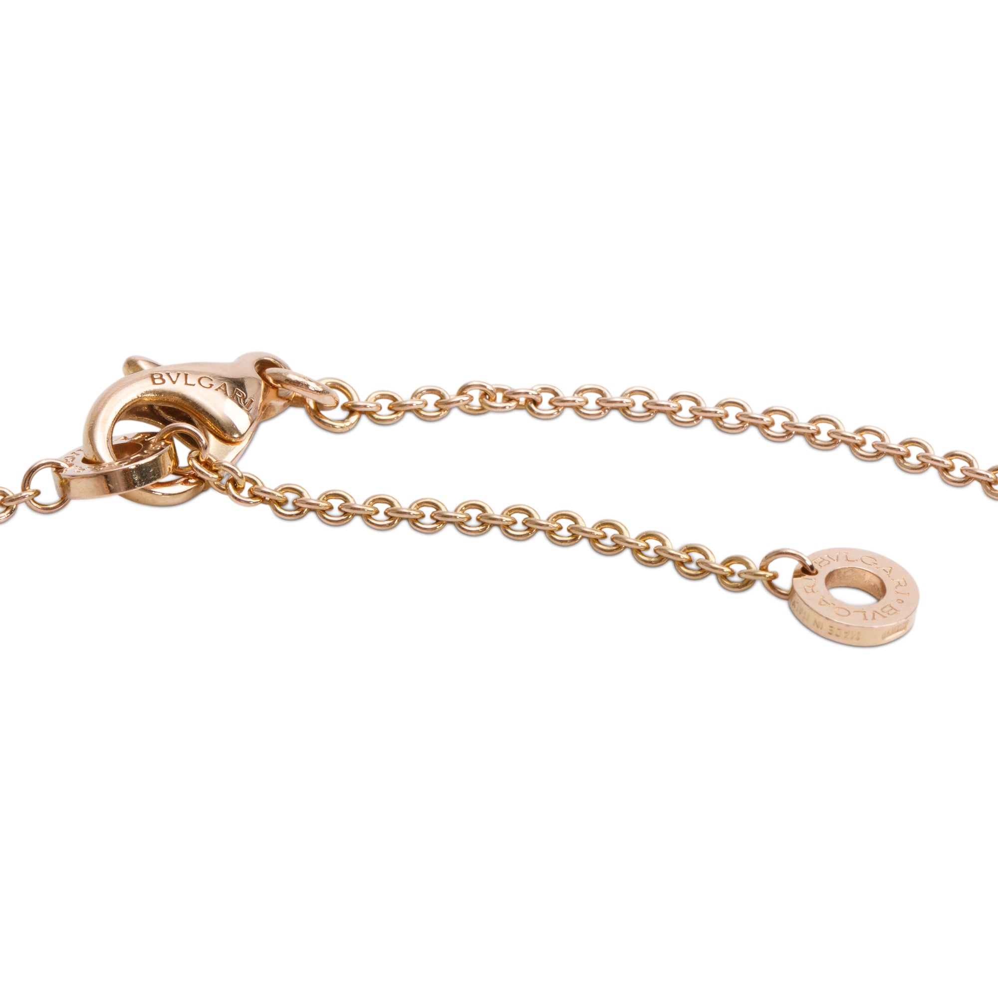 BVLGARI 18k Rose Gold White Ceramic B.Zero1 Pendant Necklace w/ Box & Certificate