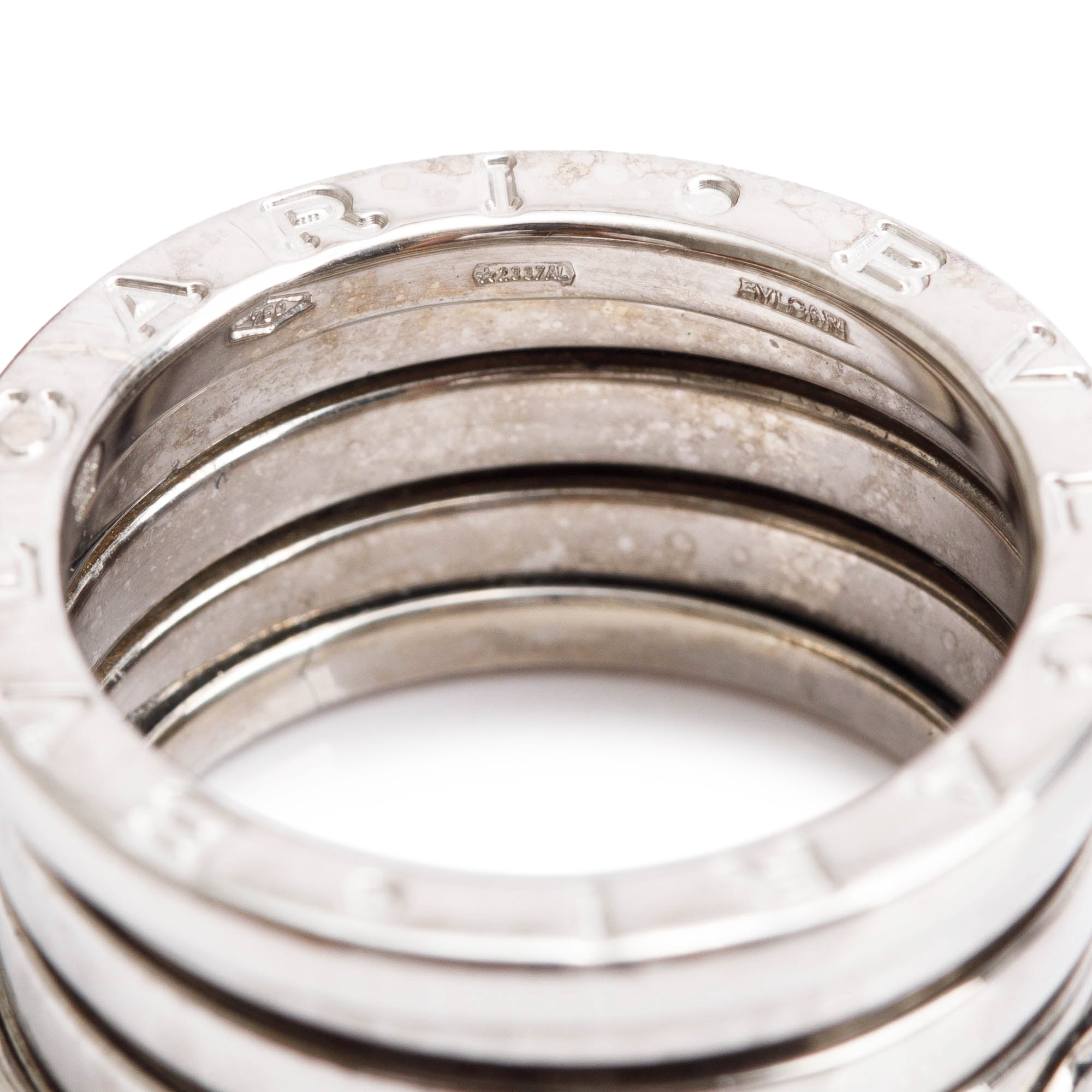 BVLGARI 18k White Gold B.Zero1 Four-Band Ring, Size 53 6 w/ Box