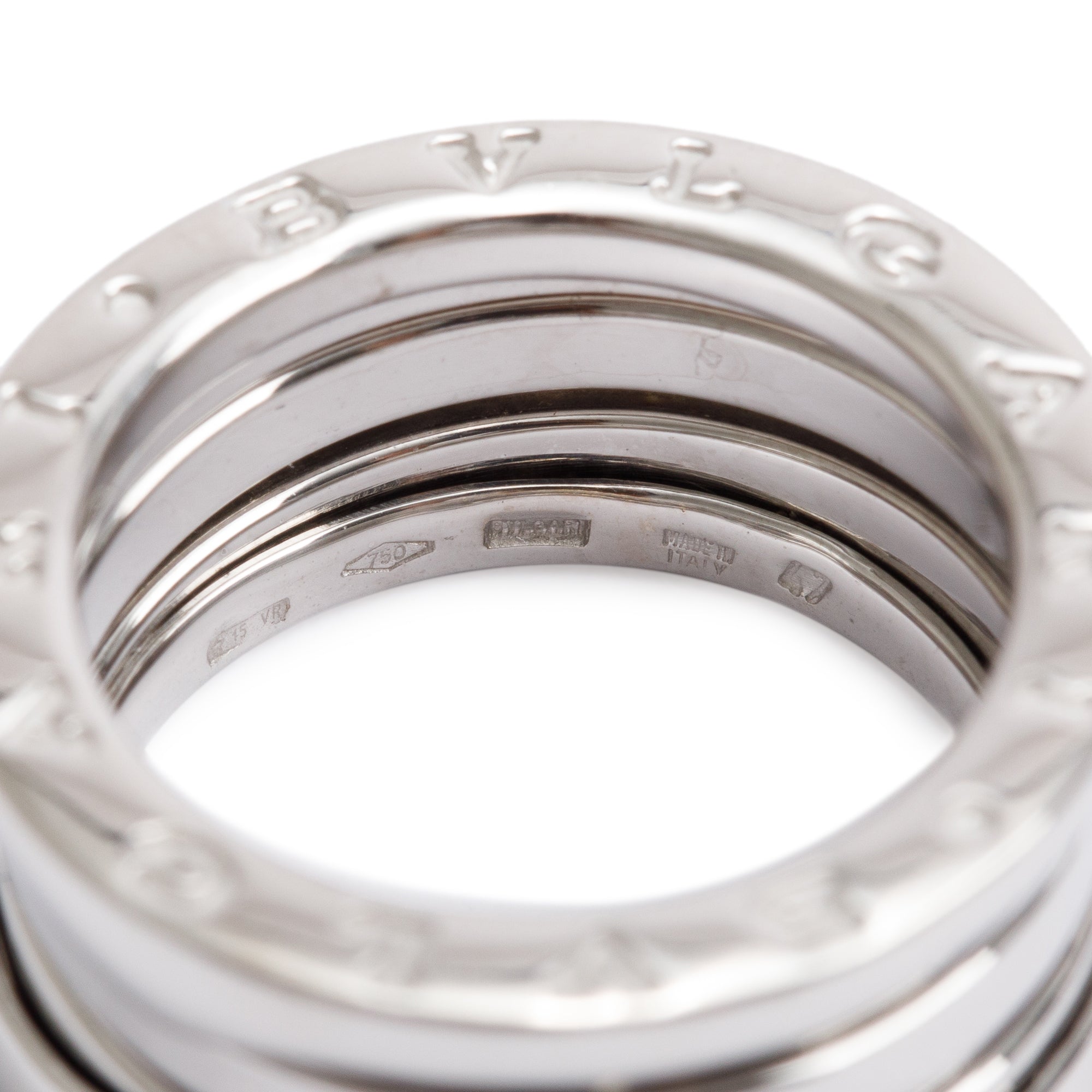 BVLGARI 18k White Gold B.Zero1 Three-Band Ring, Size 47 4