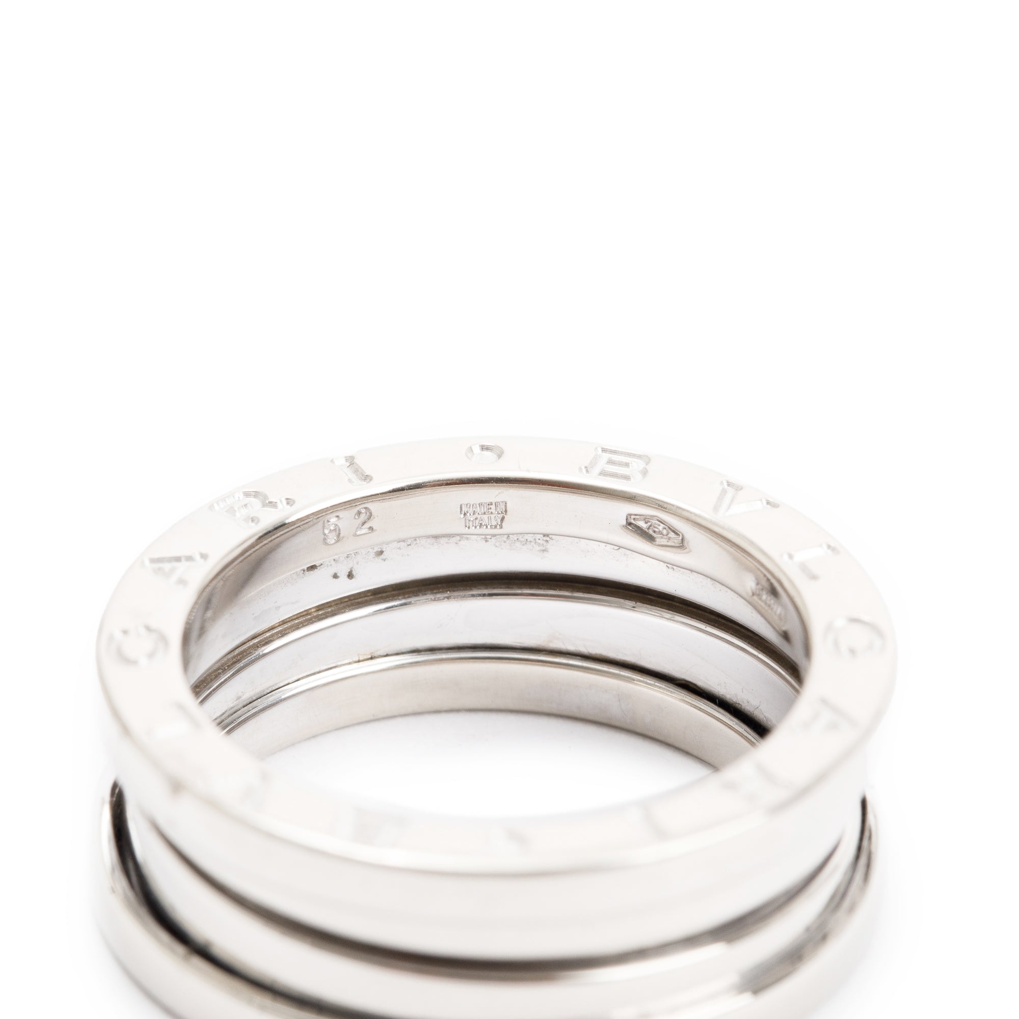 BVLGARI 18k White Gold B.Zero1 Three-Band Ring, Size 52 6