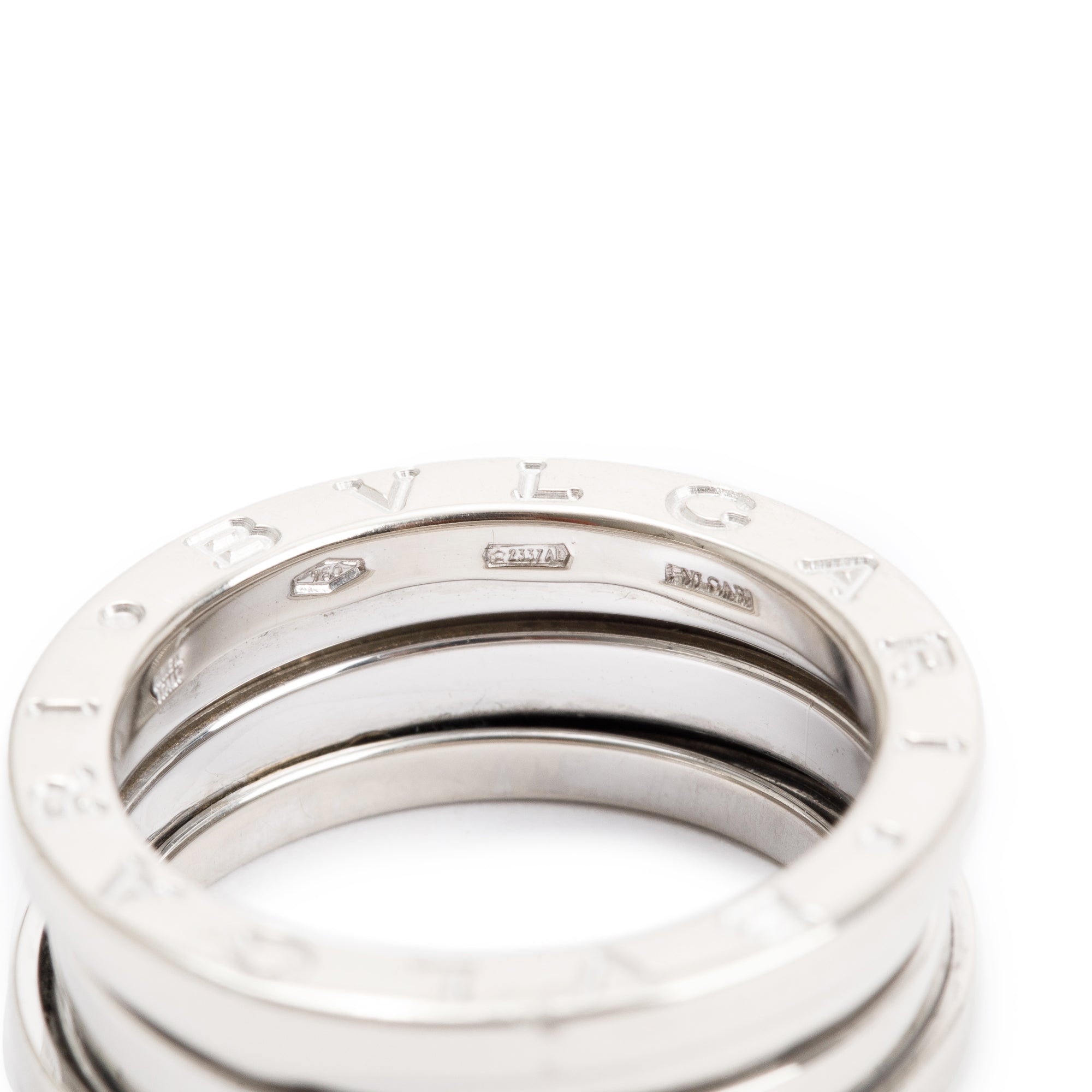 BVLGARI 18k White Gold B.Zero1 Three-Band Ring, Size 52 6