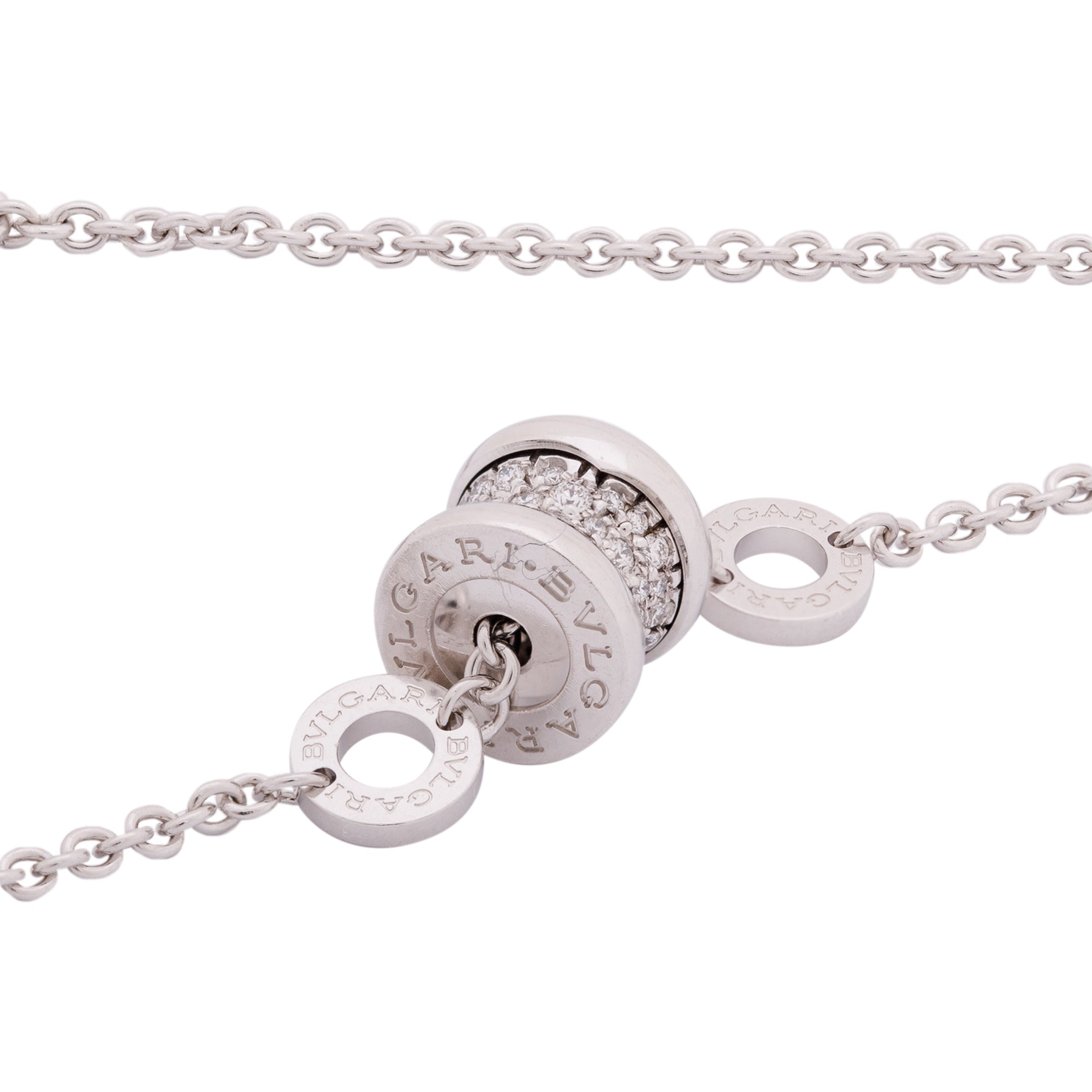 BVLGARI 18k White Gold Diamond B.Zero1 Bracelet w/ Certificate