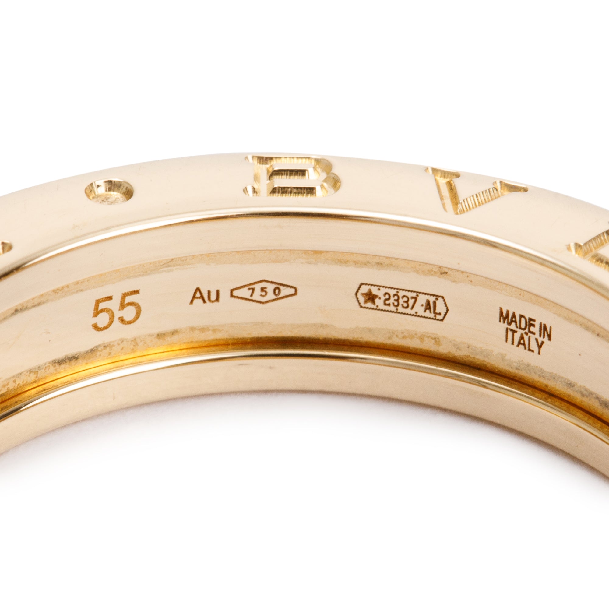 BVLGARI 18k Yellow Gold B.Zero1 1-Band Ring, Size 55 7.25 w/ Box & Certificate