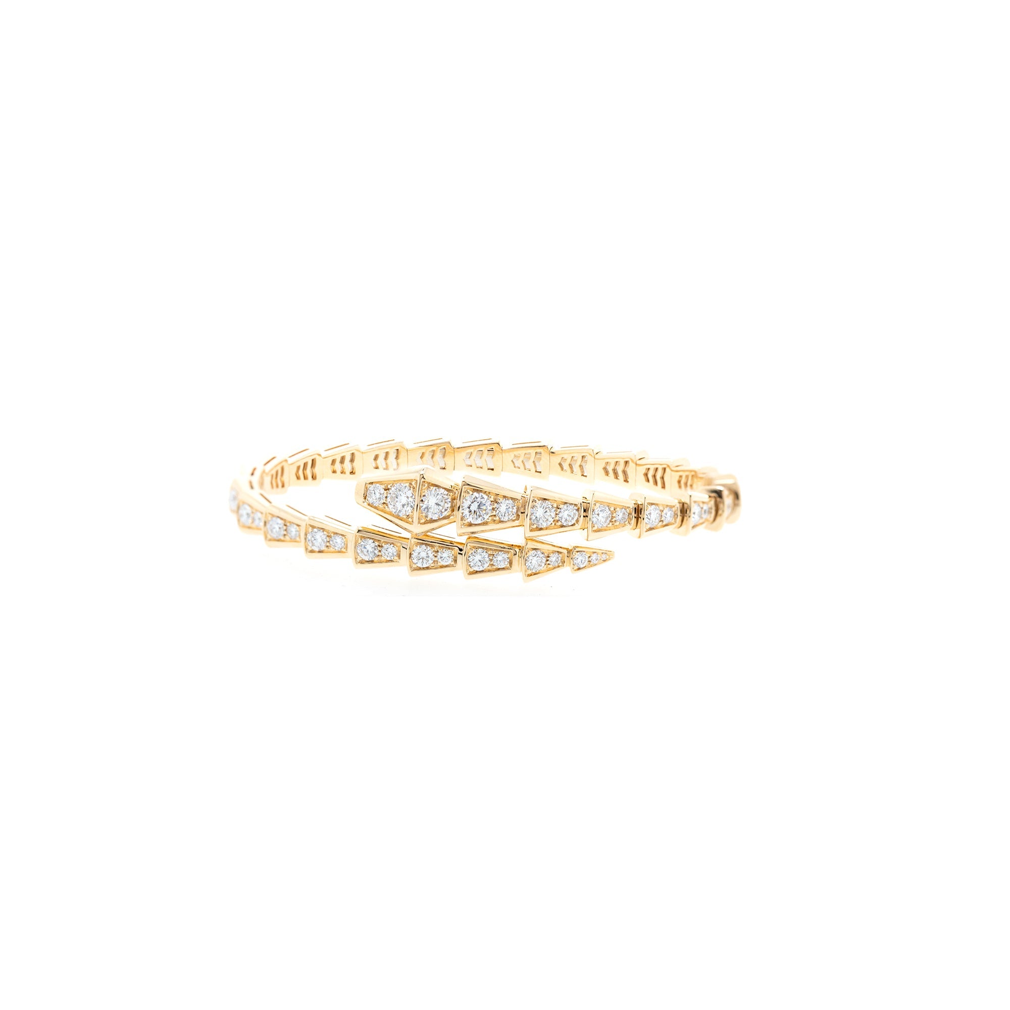 BVLGARI 18k Yellow Gold Diamond Serpenti Viper Bracelet w/ Box