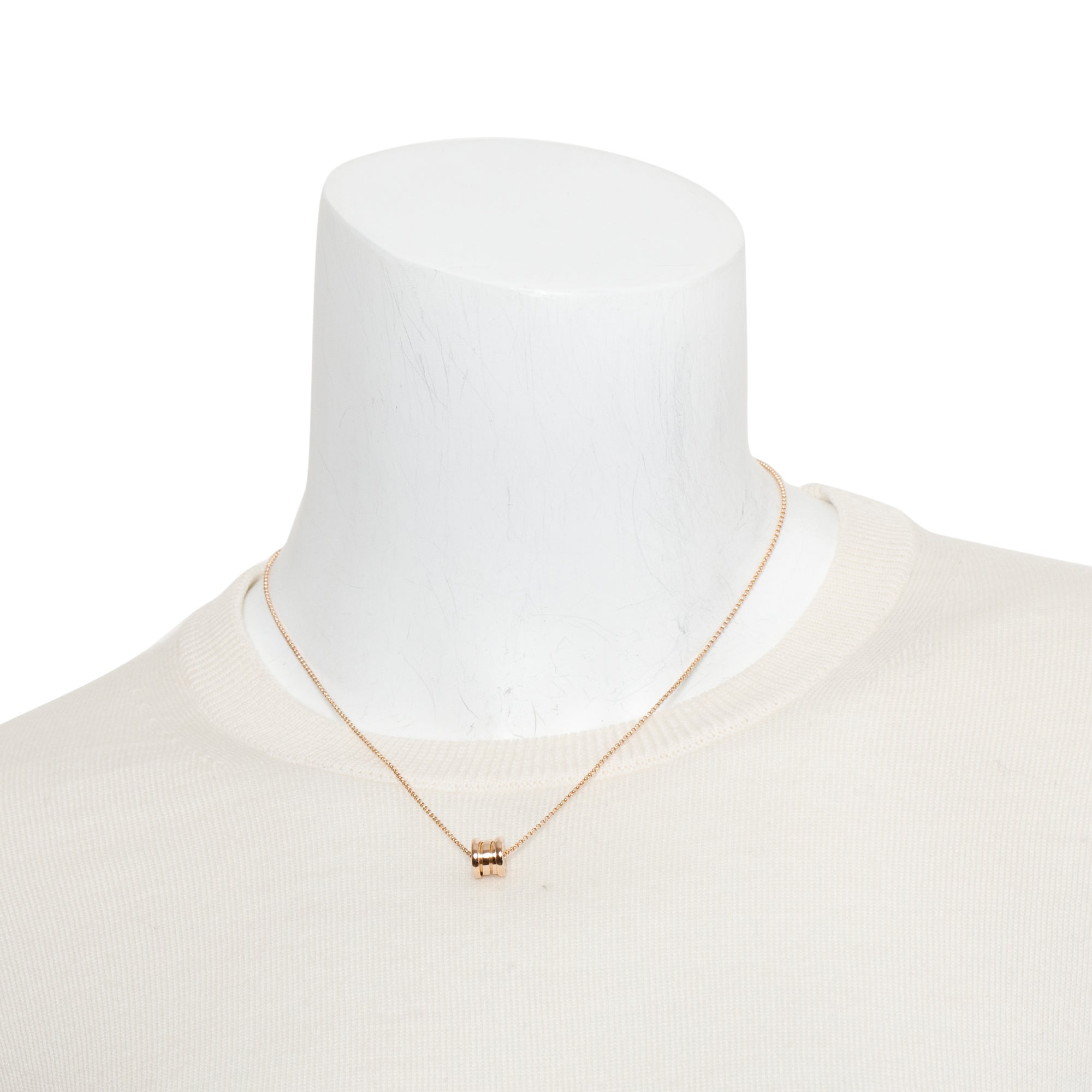 BVLGARI 2023 18k Rose Gold B.Zero1 Pendant Necklace w/ Box & Certificate