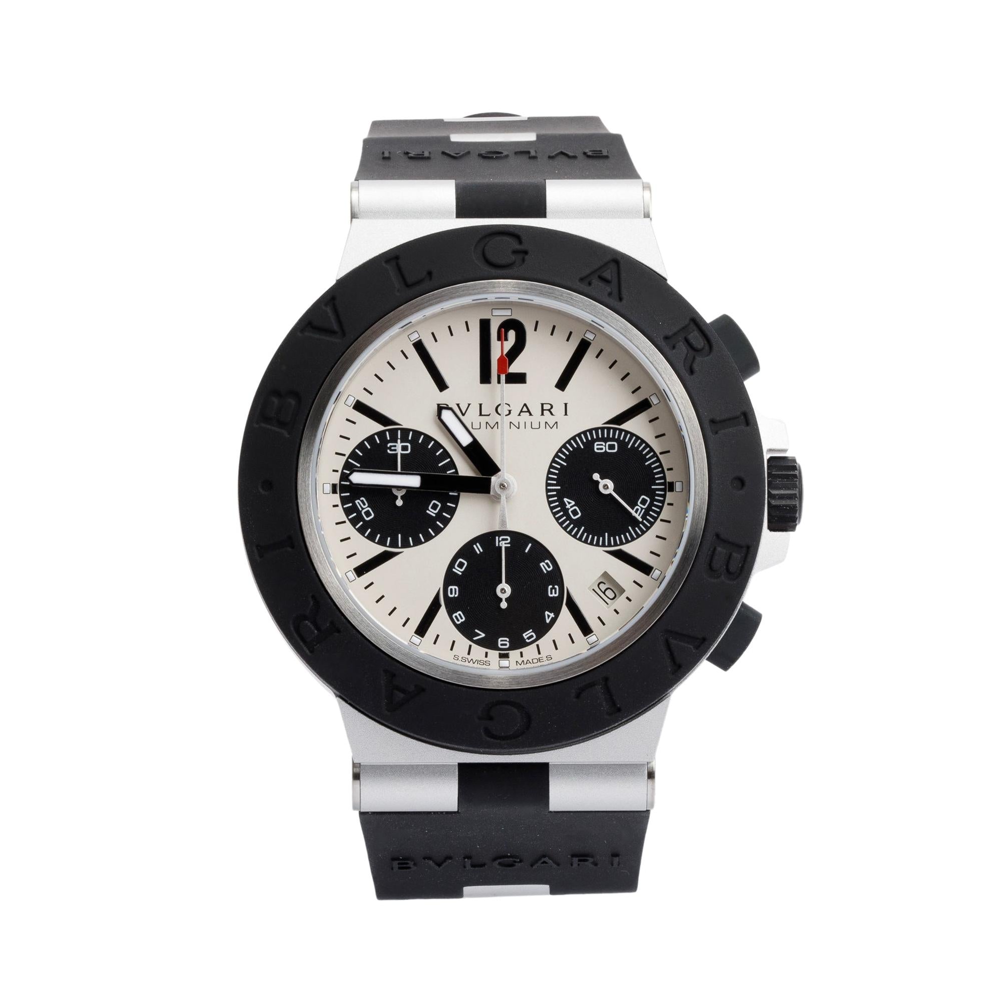 BVLGARI 2024 Aluminum 41 MM Chronograph Automatic Watch w/ Box & Papers