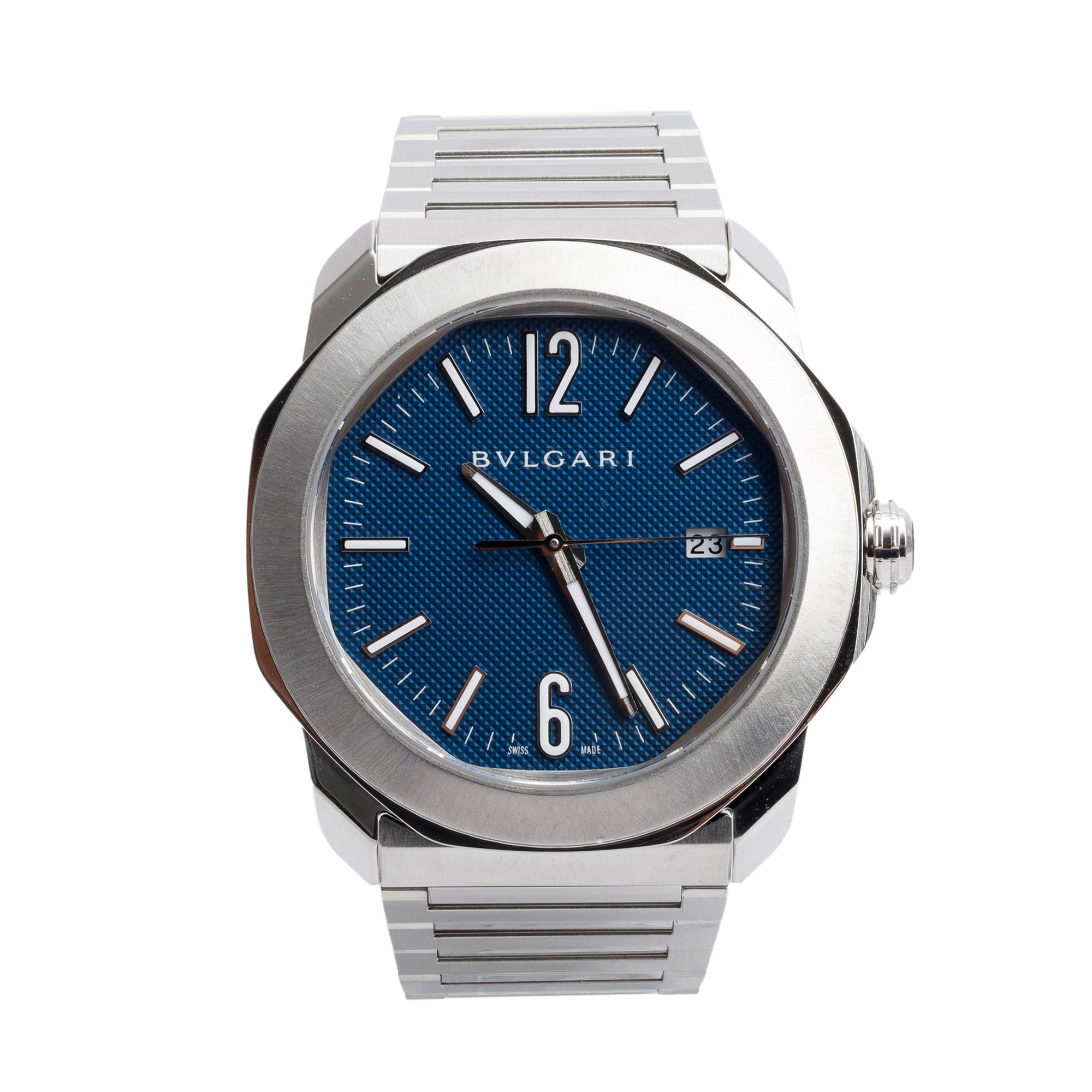 BVLGARI 2024 Stainless Steel Octo Roma 41 MM Automatic Watch Blue Dial w/ Box, Receipt, Certificate & Extra Strap