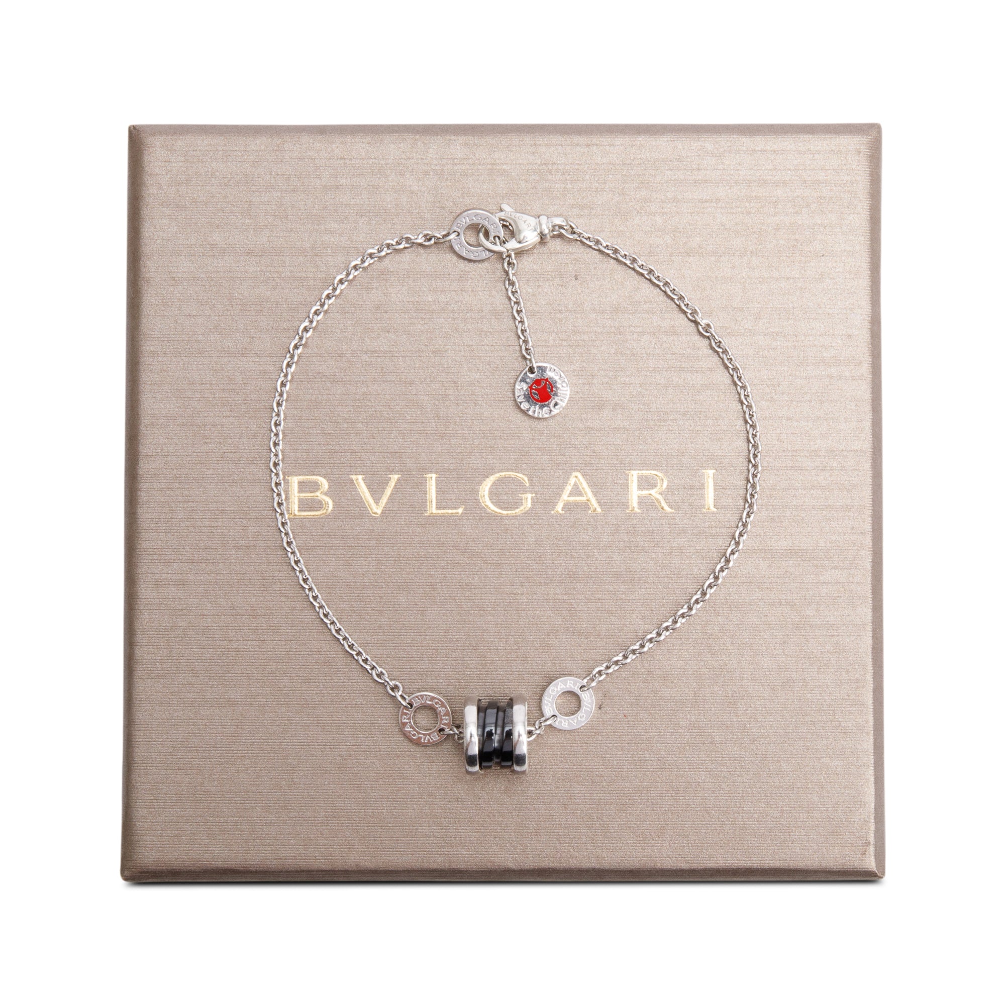 BVLGARI 2024 Sterling Silver & Black Ceramic Save The Children Bracelet w/ Box & Receipt