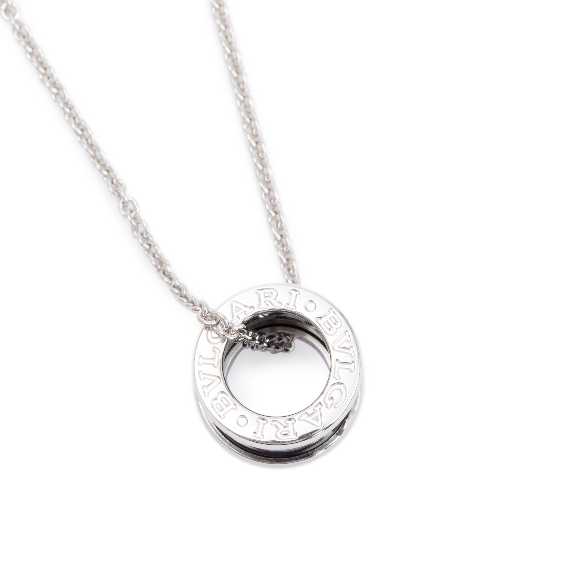 BVLGARI 2024 Sterling Silver & Black Ceramic Save The Children Pendant Necklace w/ Box, Receipt & Certificate