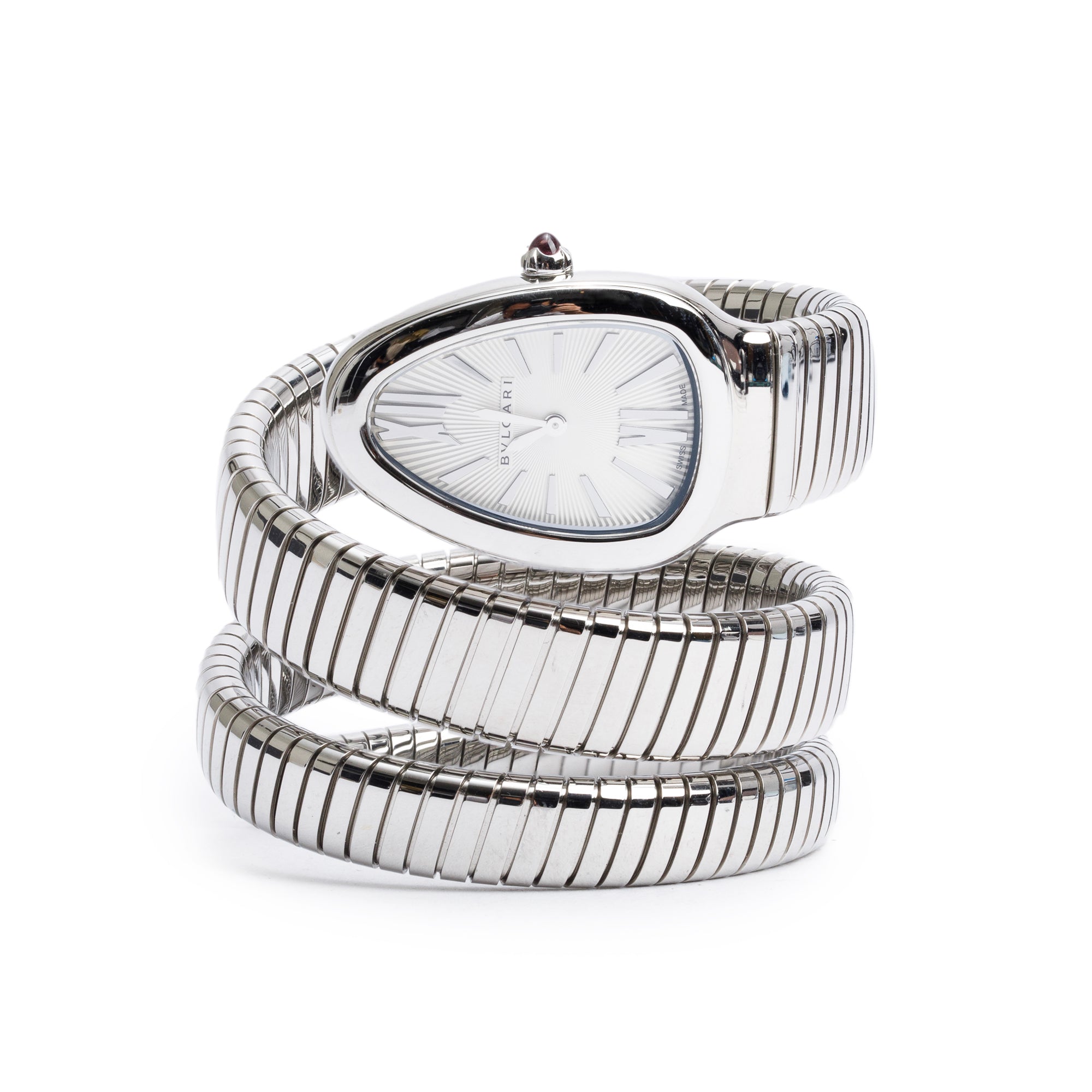 BVLGARI 2025 Stainless Steel Serpenti Tubogas Watch 101911 w/ Box & Papers