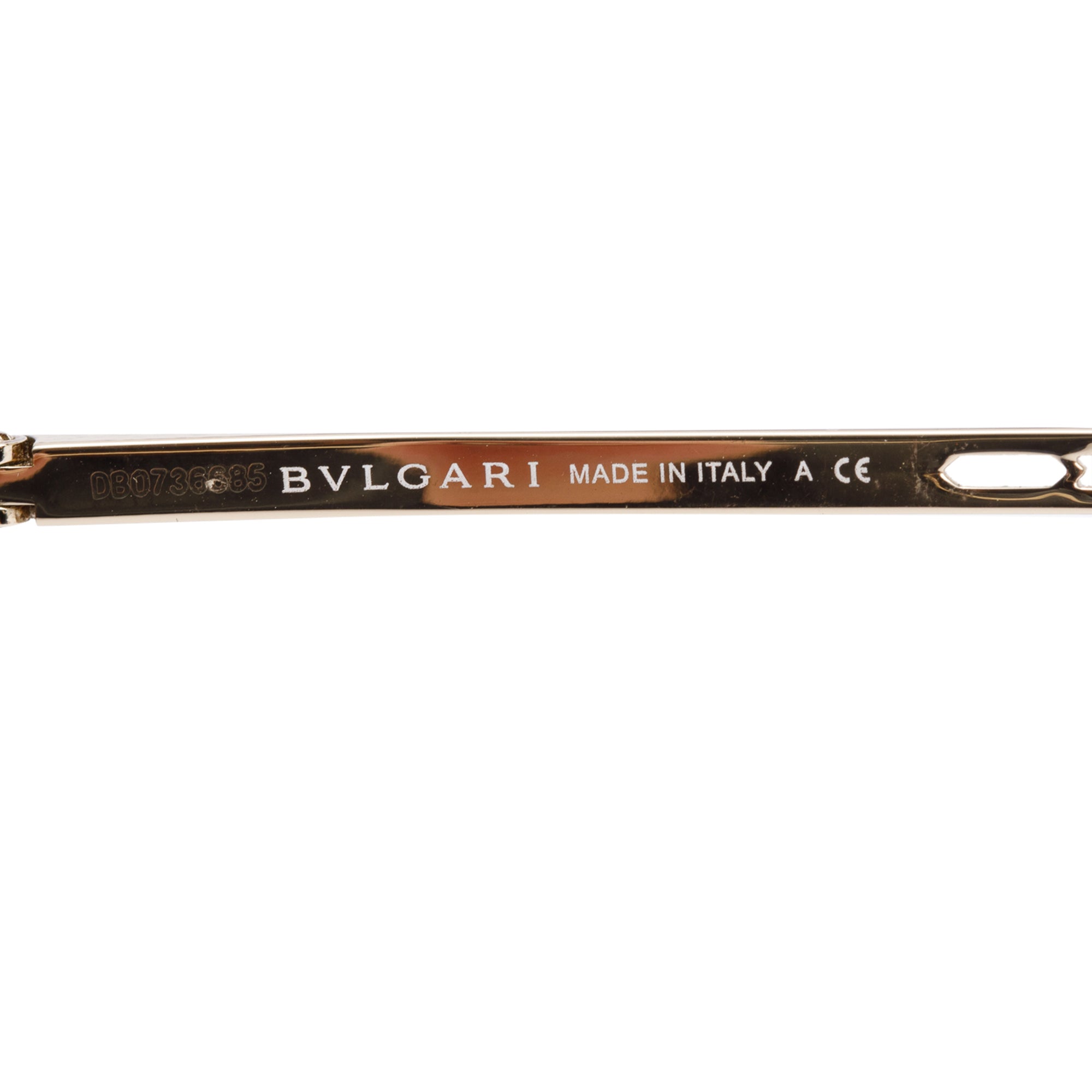 BVLGARI 6098 Gold Tone Metal Frame Aviator Sunglasses