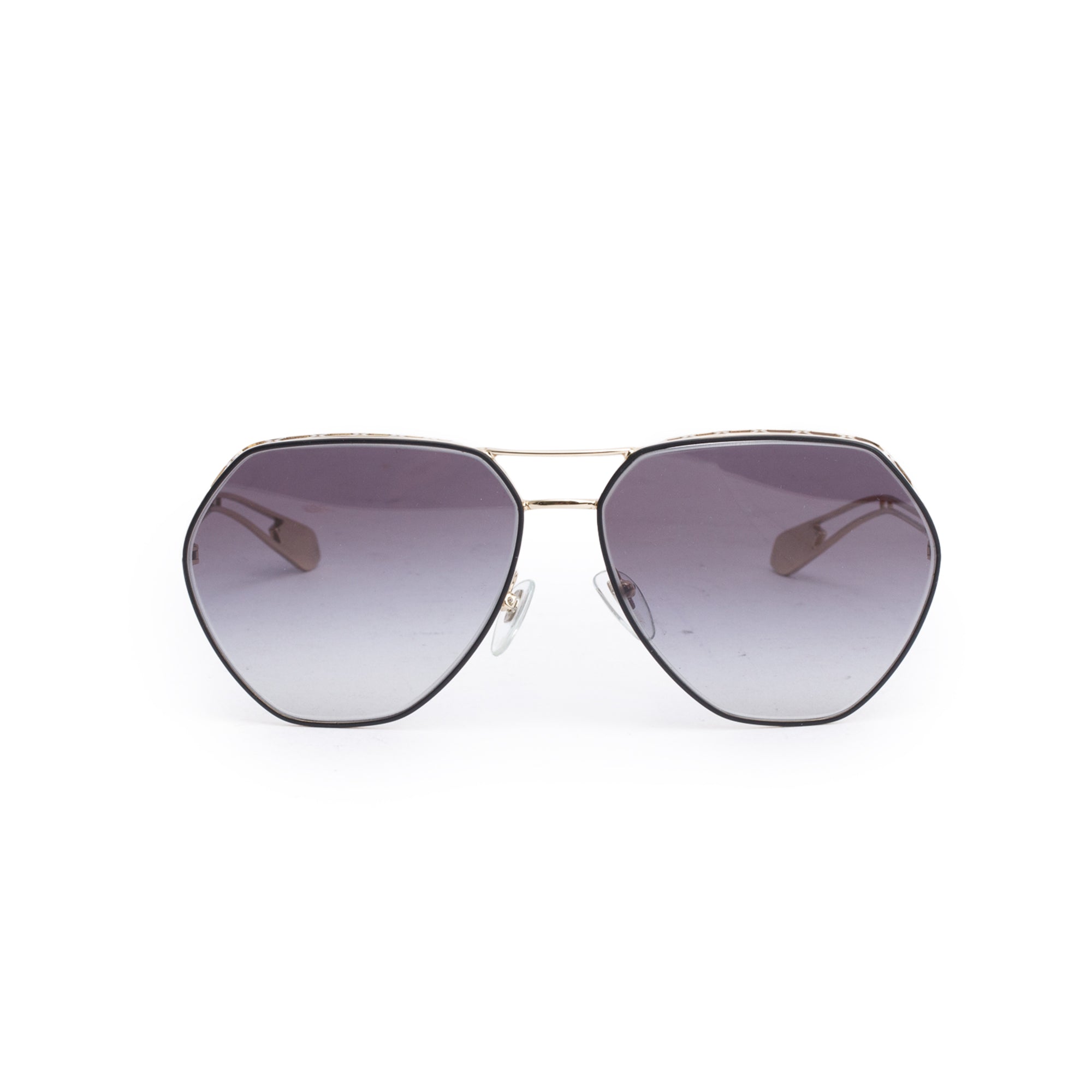 BVLGARI 6098 Gold Tone Metal Frame Aviator Sunglasses