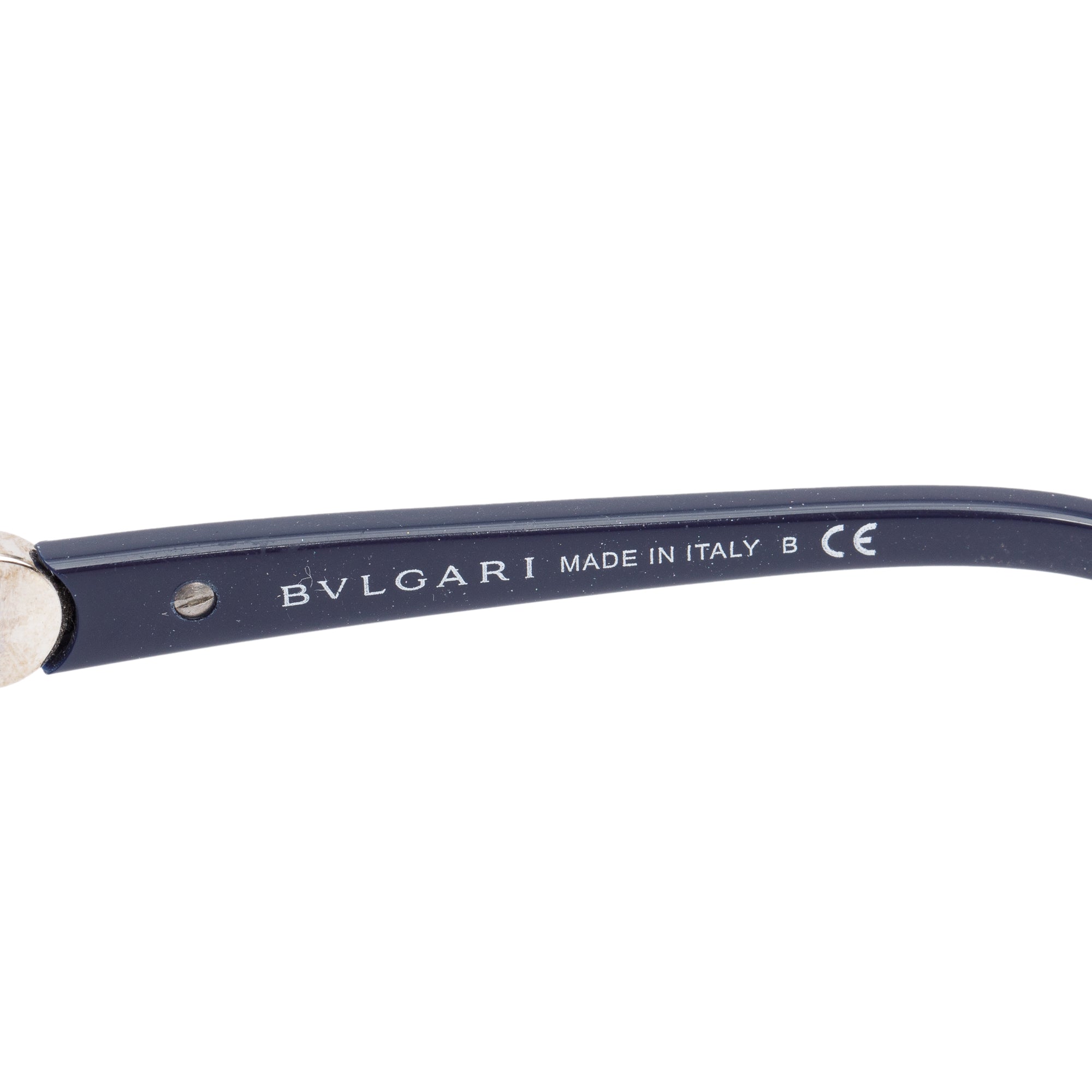 BVLGARI 8069-B Navy Acetate Crystal Square Sunglasses w/ Box