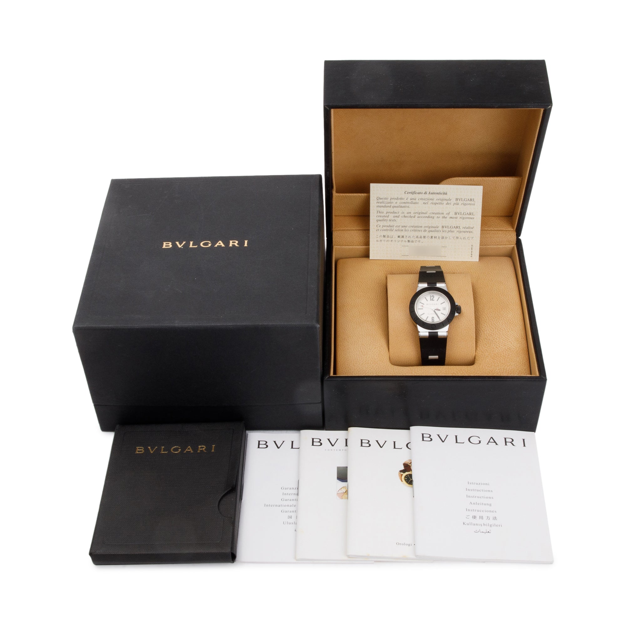 BVLGARI Aluminum Diagono 29 MM Quartz Watch w/ Box & Papers