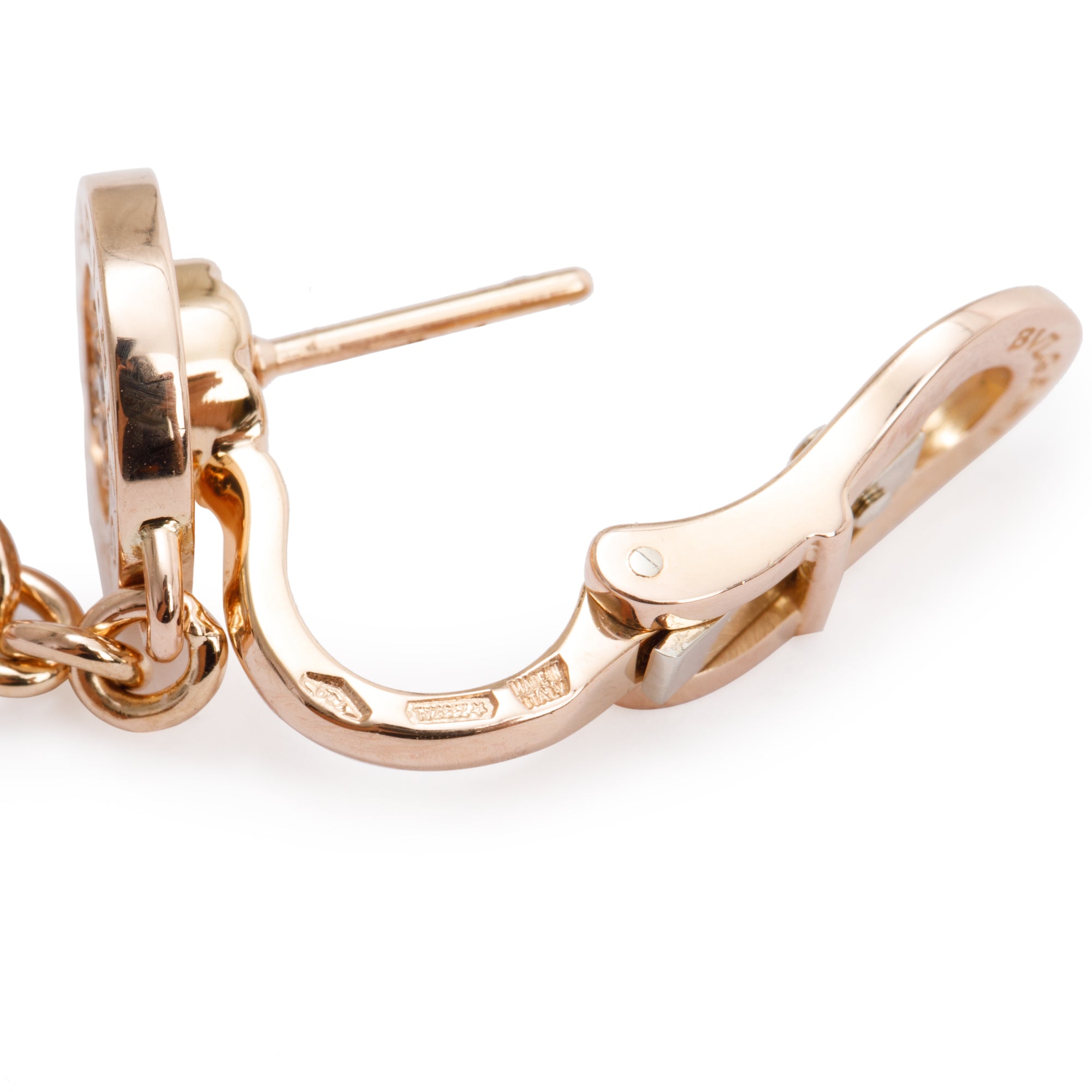 BVLGARI BVLGARI 18k Rose Gold Diamond Drop Earrings