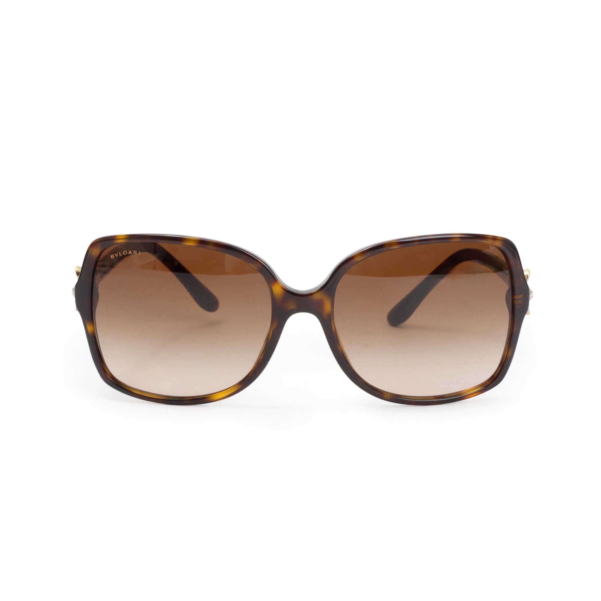 BVLGARI Brown Acetate 8120-B Crystal Flower Sunglasses w/ Case