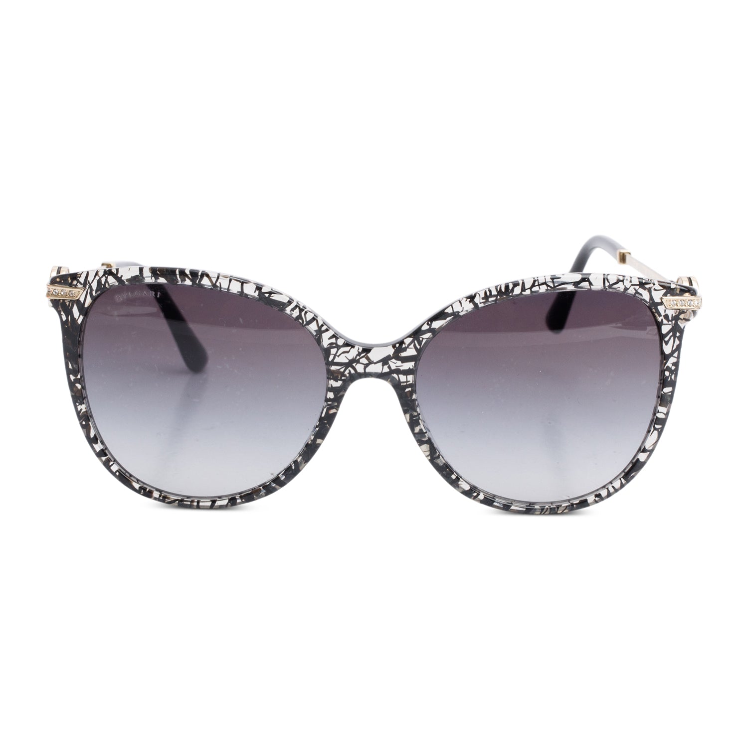 BVLGARI Brown Acetate 8201-B Crystal Bvlgari Butterfly Sunglasses