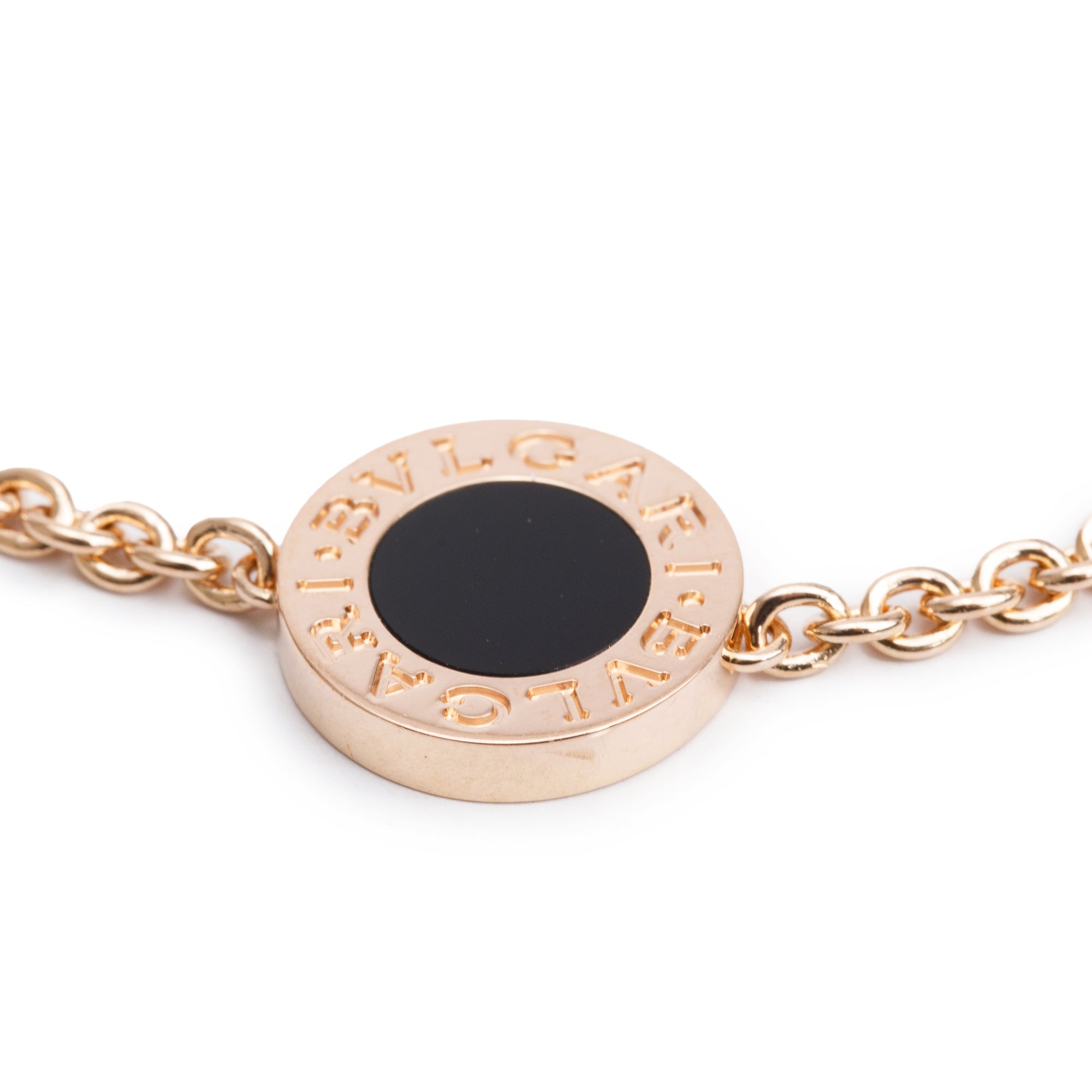 BVLGARI Bvlgari 18k Rose Gold Mother of Pearl & Onyx Bracelet w/ Certificate