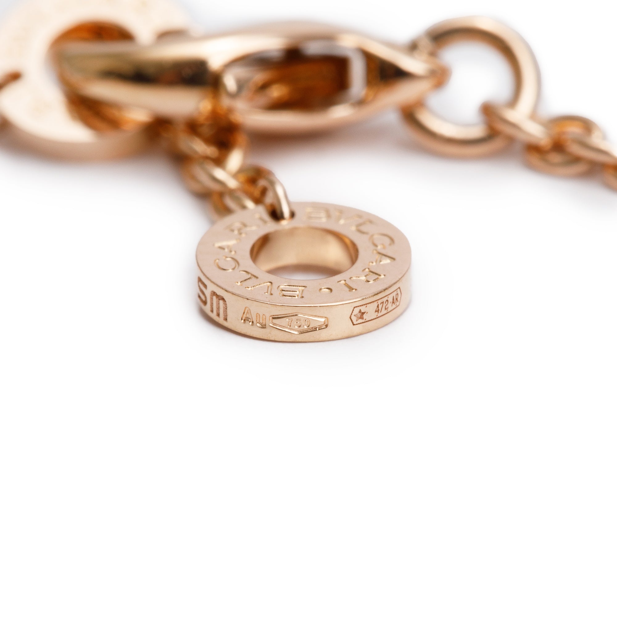 BVLGARI Bvlgari 18k Rose Gold Mother of Pearl & Onyx Bracelet w