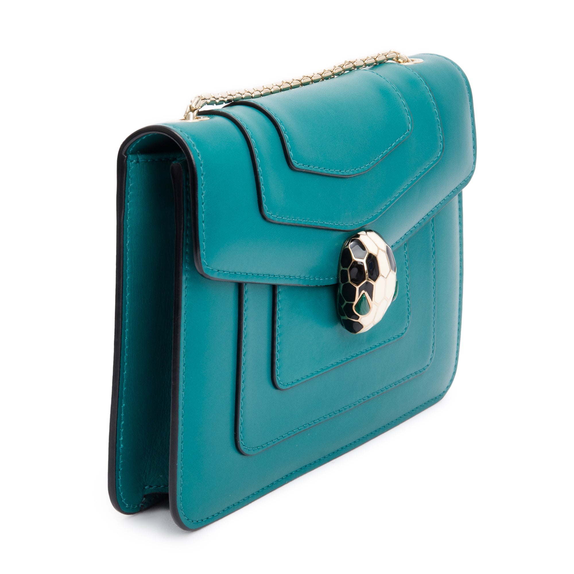 BVLGARI Green Calfskin Leather Serpenti Forever Crossbody Bag w/ Receipt