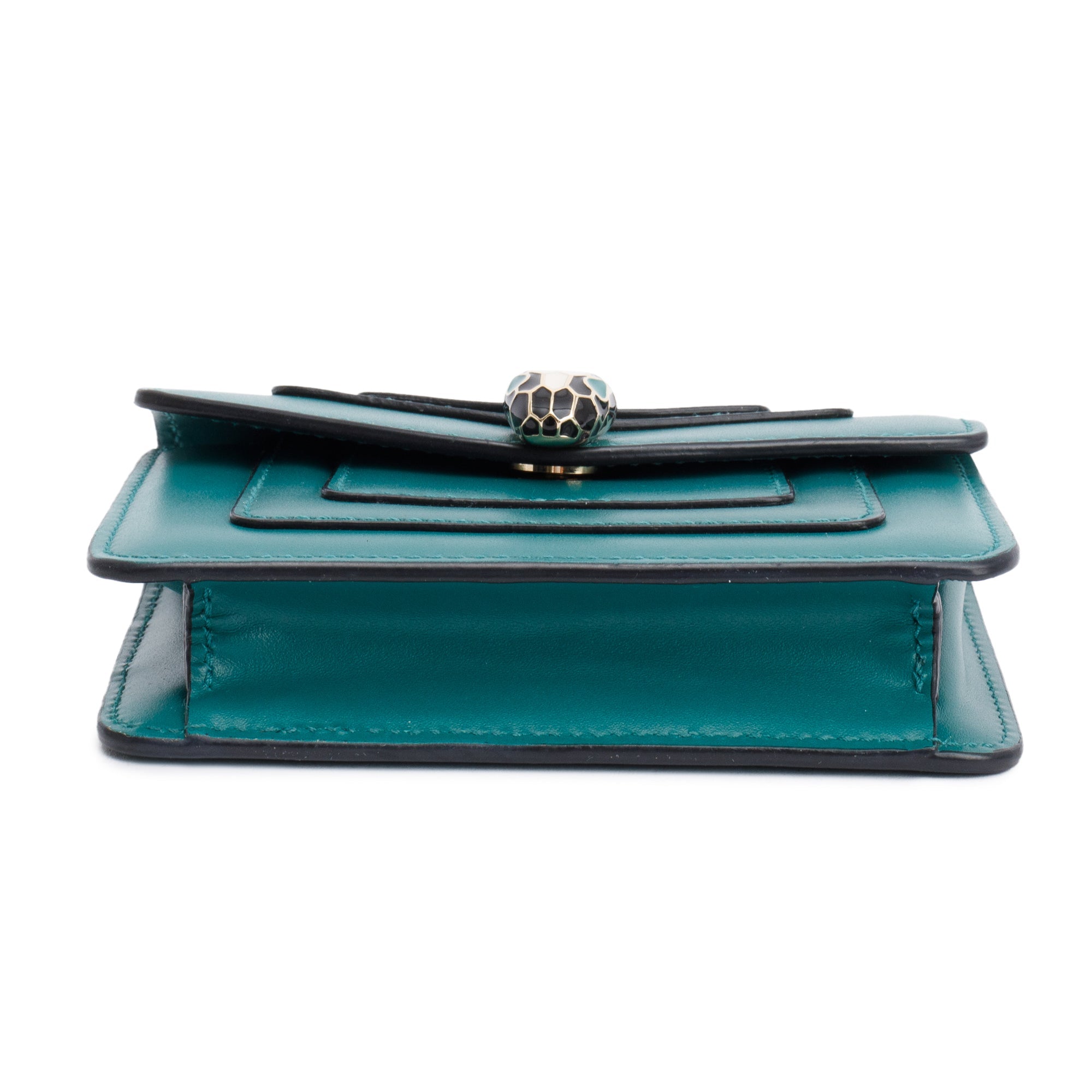 BVLGARI Green Calfskin Leather XXS Serpenti Forever Chain Bag