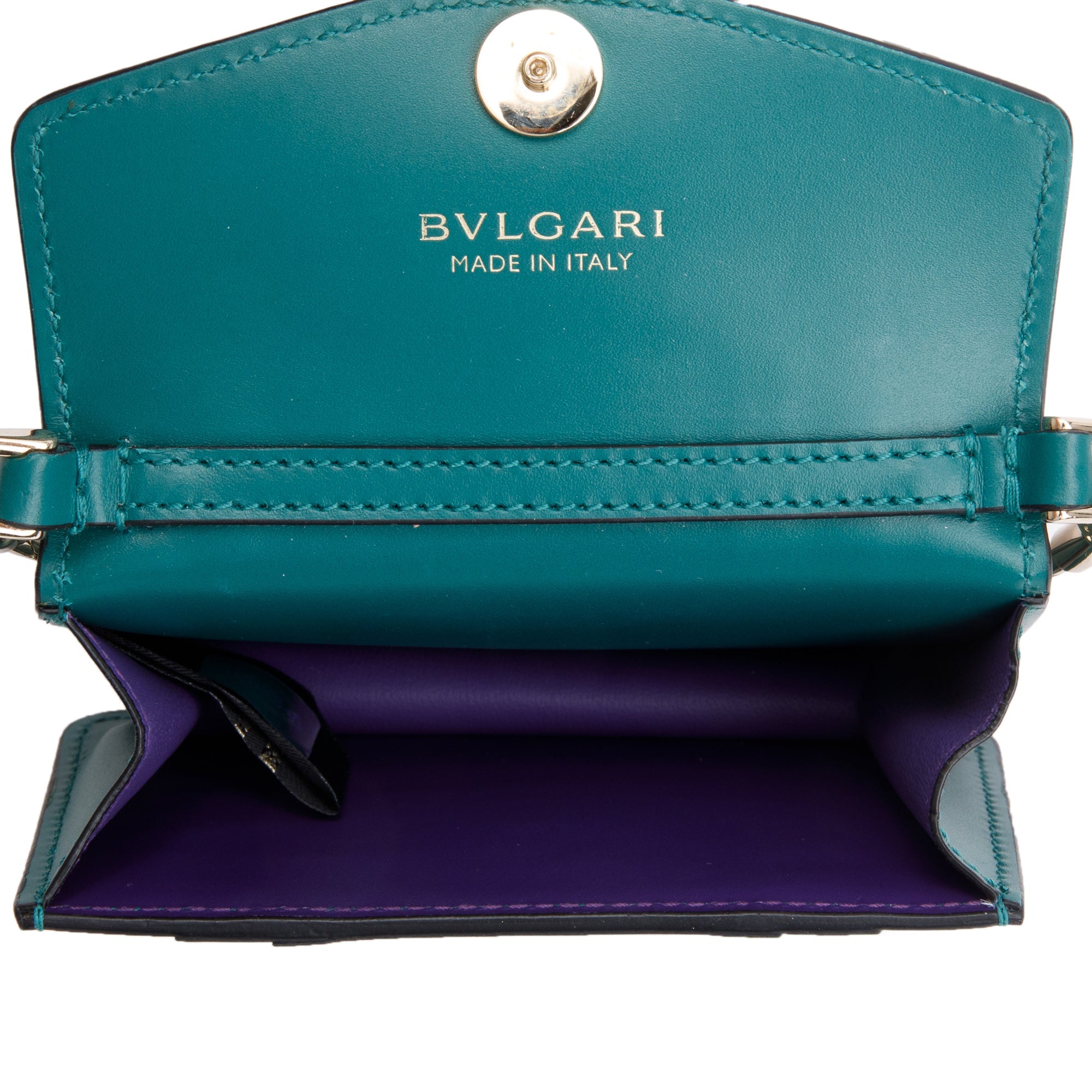 BVLGARI Green Calfskin Leather XXS Serpenti Forever Chain Bag