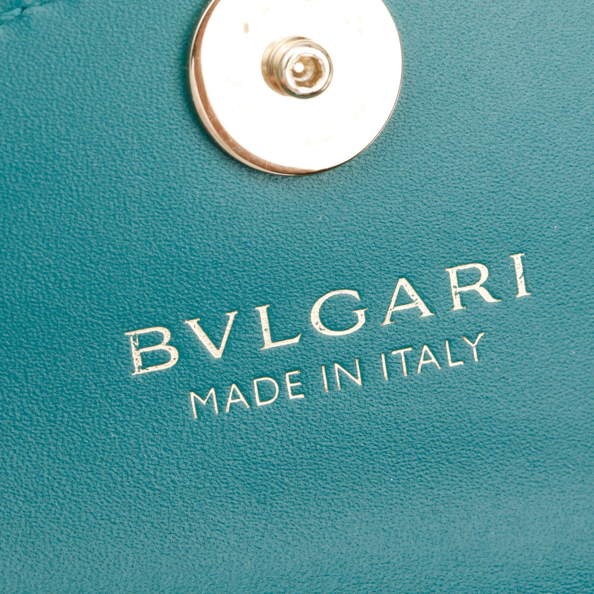 BVLGARI Green Calfskin Leather XXS Serpenti Forever Chain Bag