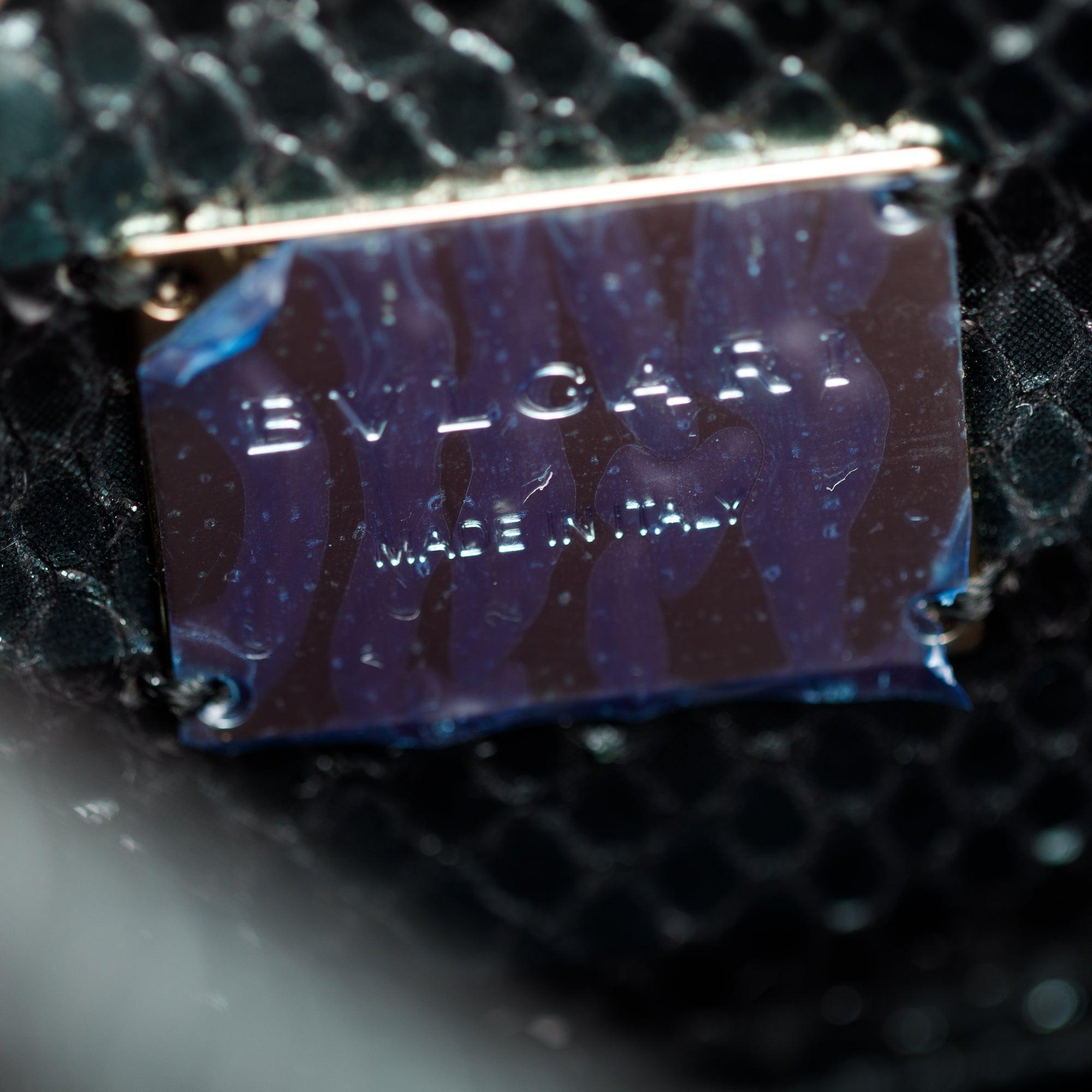 BVLGARI Green Karung Skin Serpenti Forever Crossbody Bag