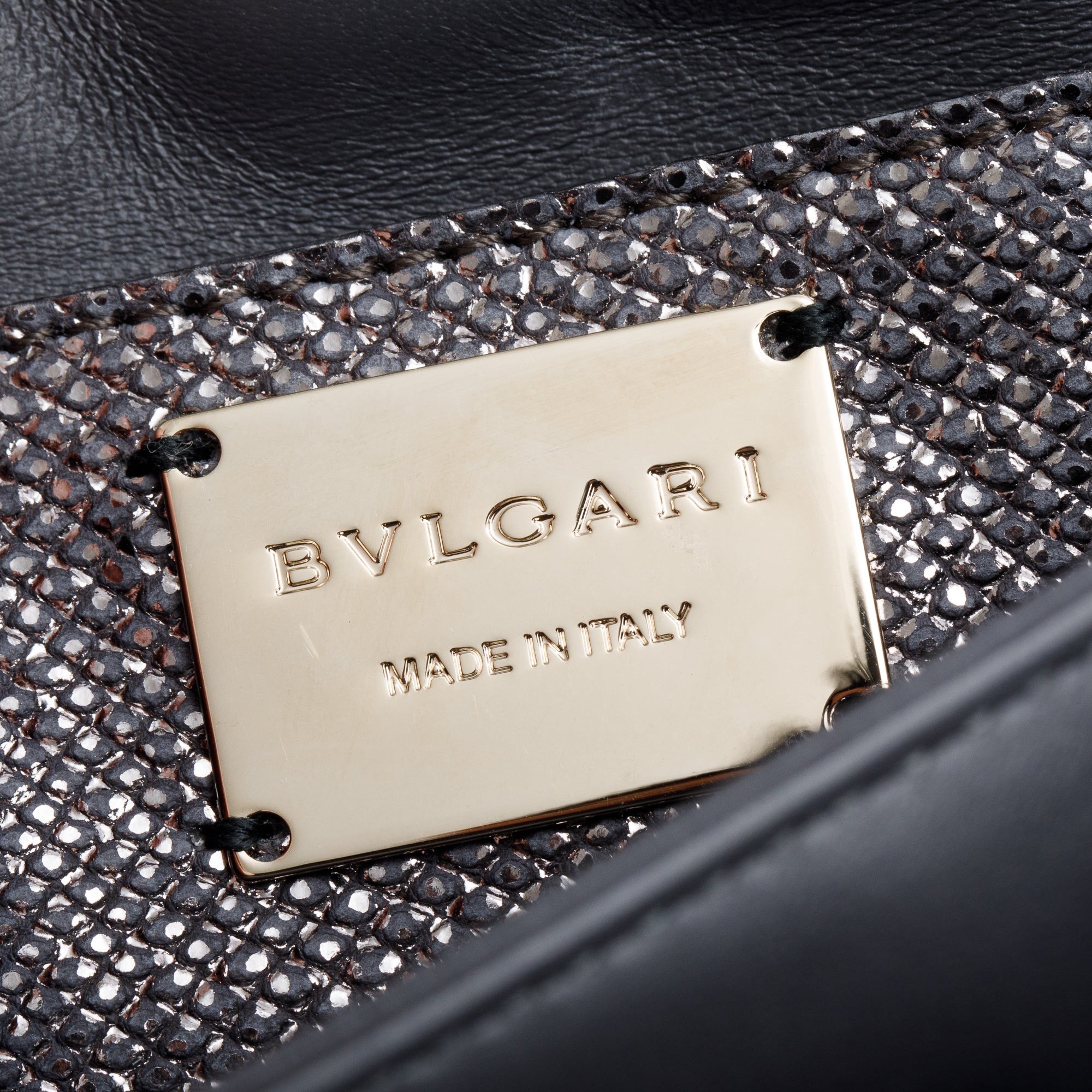 BVLGARI Grey Karung Serpenti Tassel Clutch Bag w/ Strap, Box & Authenticity Card