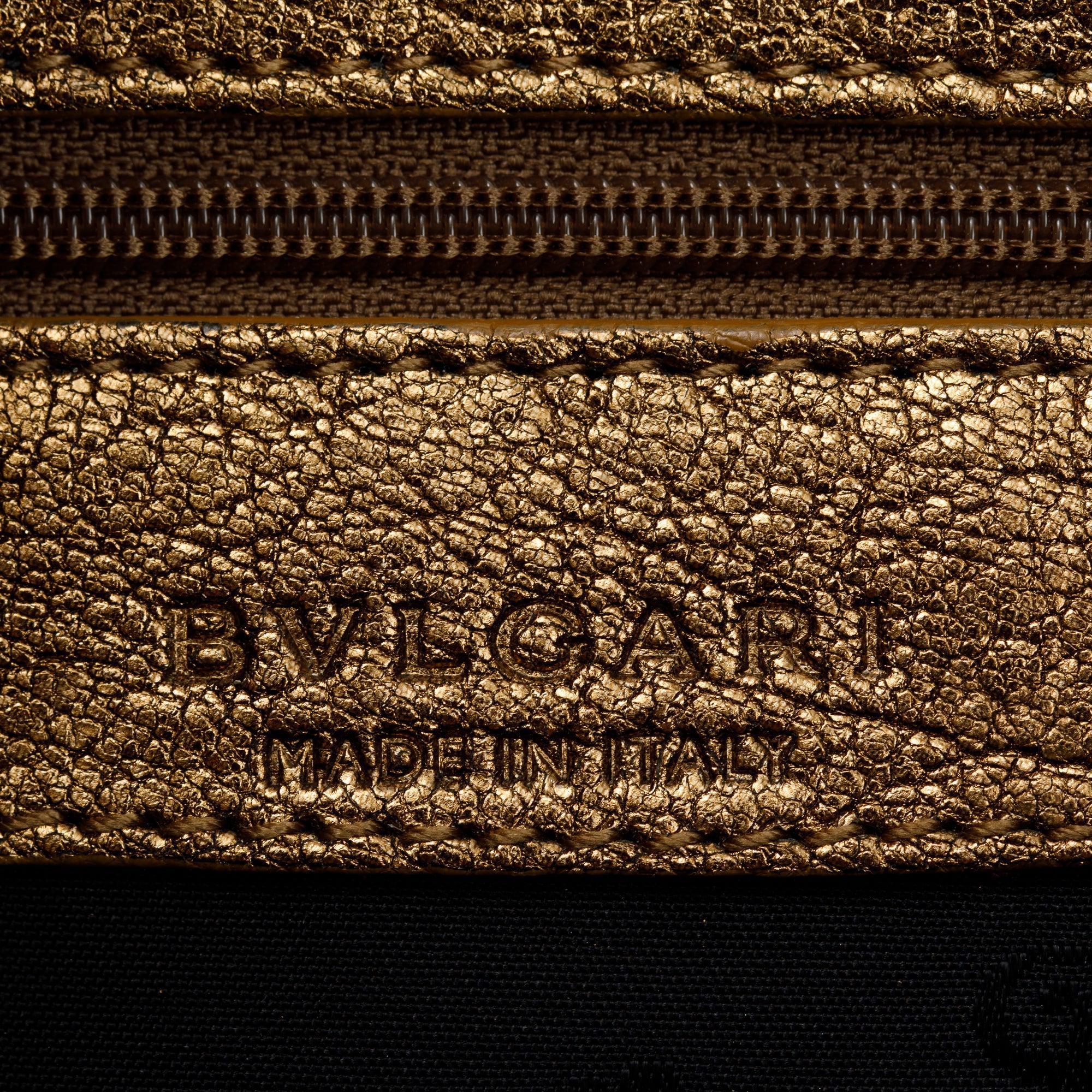 BVLGARI Metallic Gold Ponyhair & Calfskin Leather S.Bulgari Tote