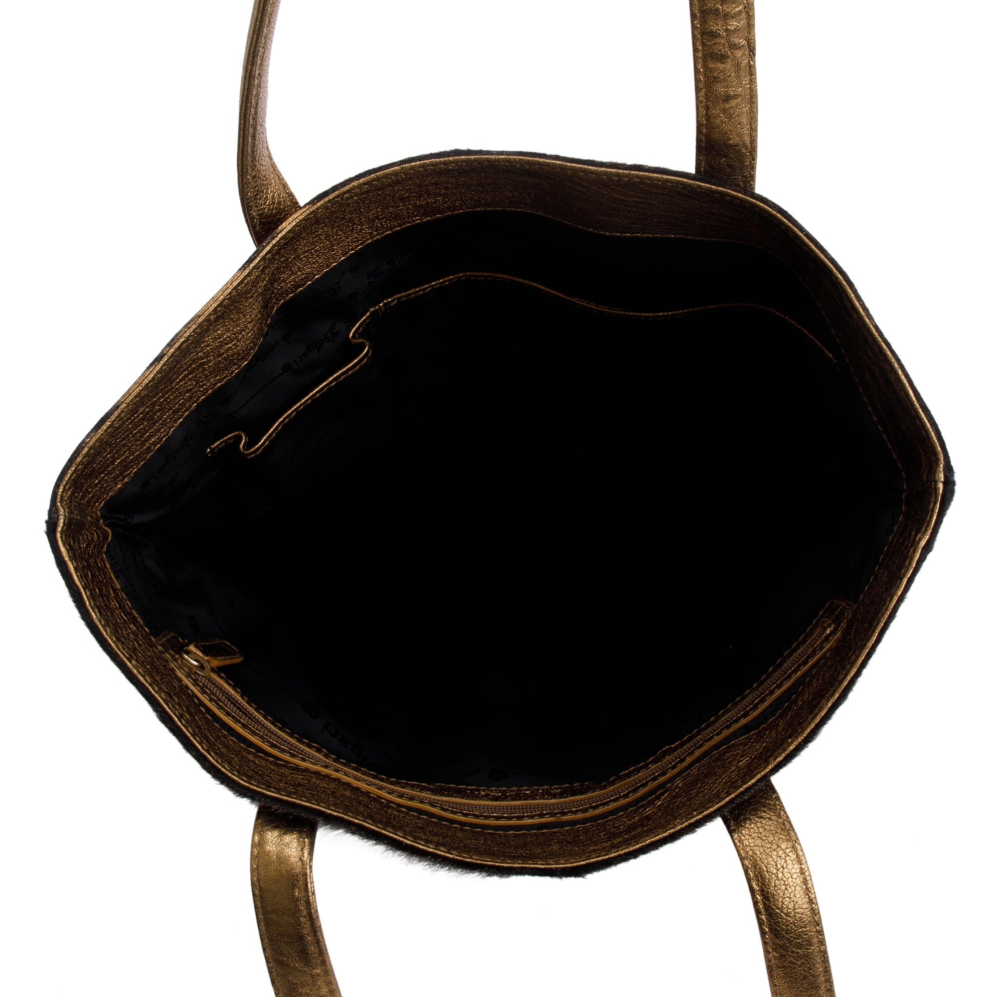 BVLGARI Metallic Gold Ponyhair & Calfskin Leather S.Bulgari Tote