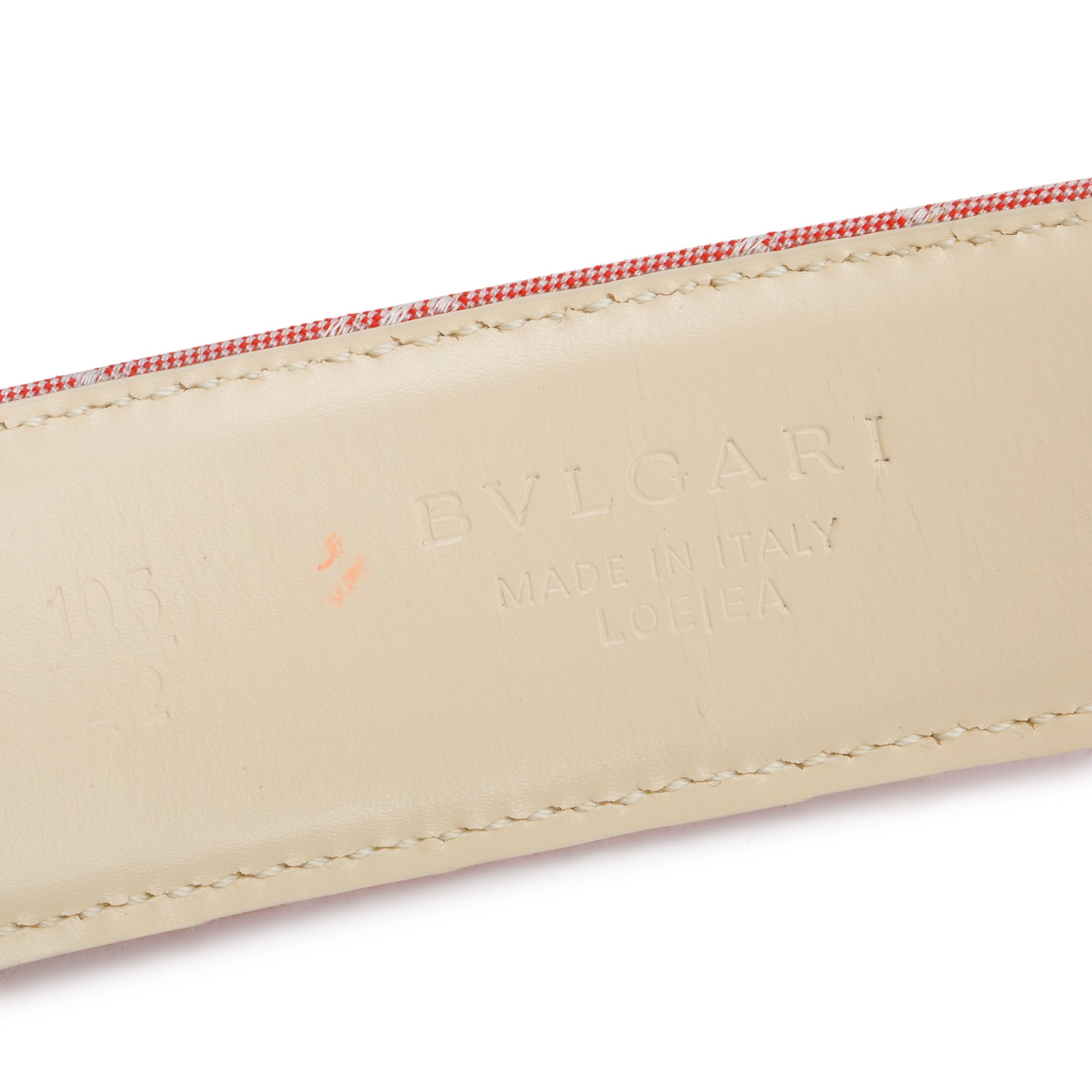 BVLGARI Pink Logomania Canvas Belt, 105 42