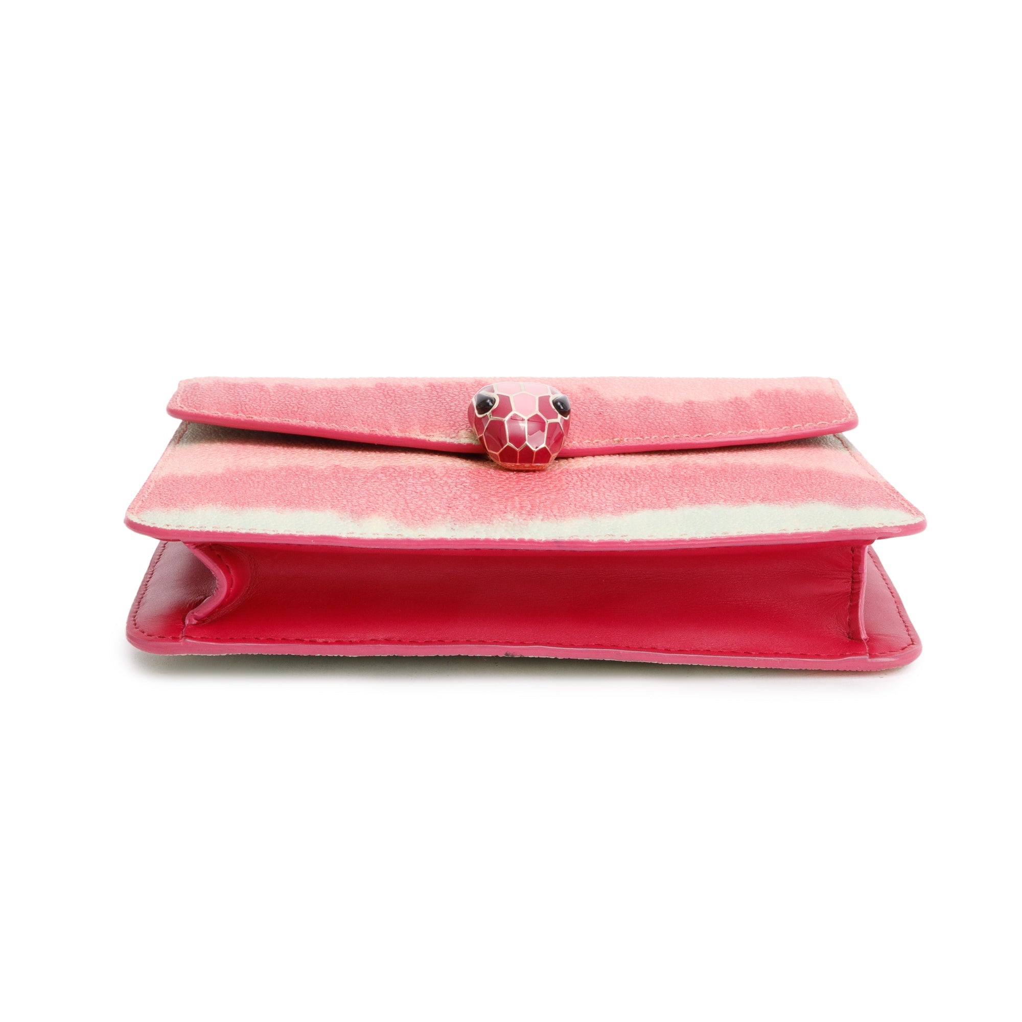 BVLGARI Pink Stingray Calfskin Leather Serpenti Forever Crossbody Bag