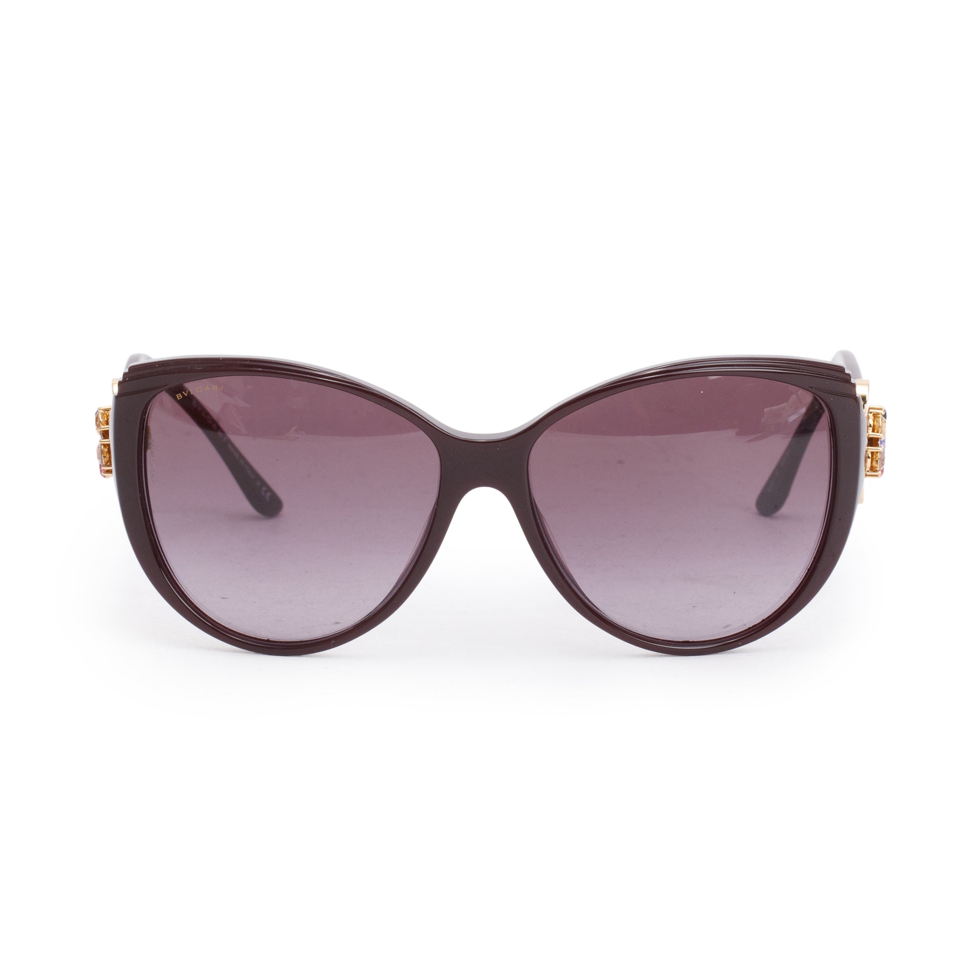 BVLGARI Purple Acetate 8097-B Crystal Flower Butterly Sunglasses w/ Box & Case
