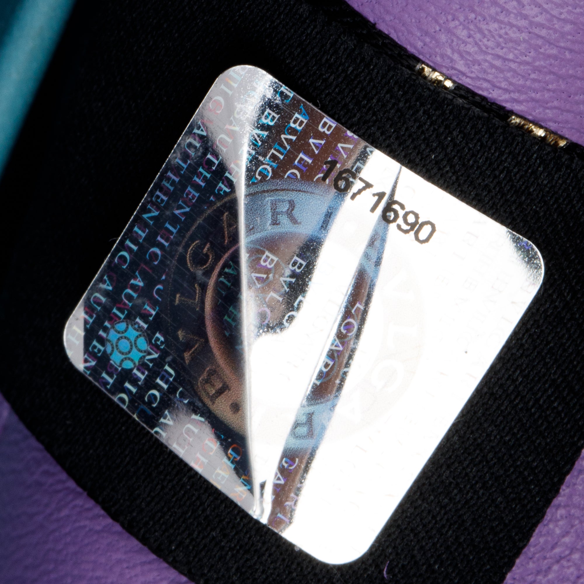 BVLGARI Purple Calfskin Leather Serpenti Cabochon Micro Crossbody Bag w/ Box & Certificate